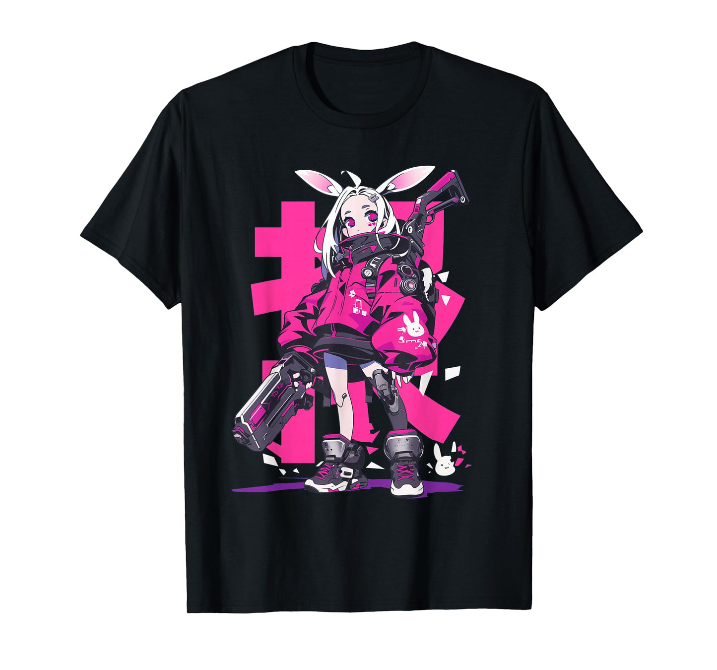 Anime Manga Cyberpunk Aesthetic Techwear Harajuku Bunny Girl T-Shirt