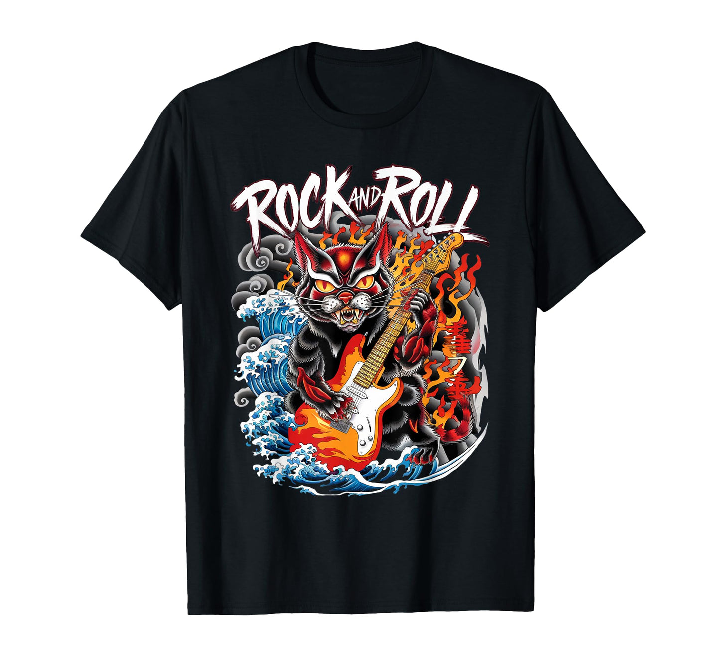 Oni Demon Rock Cat Classic Japanese Samurai Cat Dark Irezumi T-Shirt for Men Women