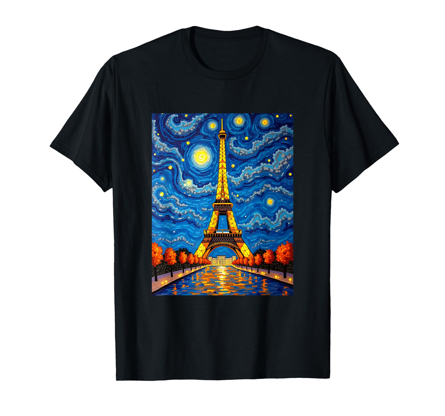 Paris Art Night Impressionist Style T-Shirt