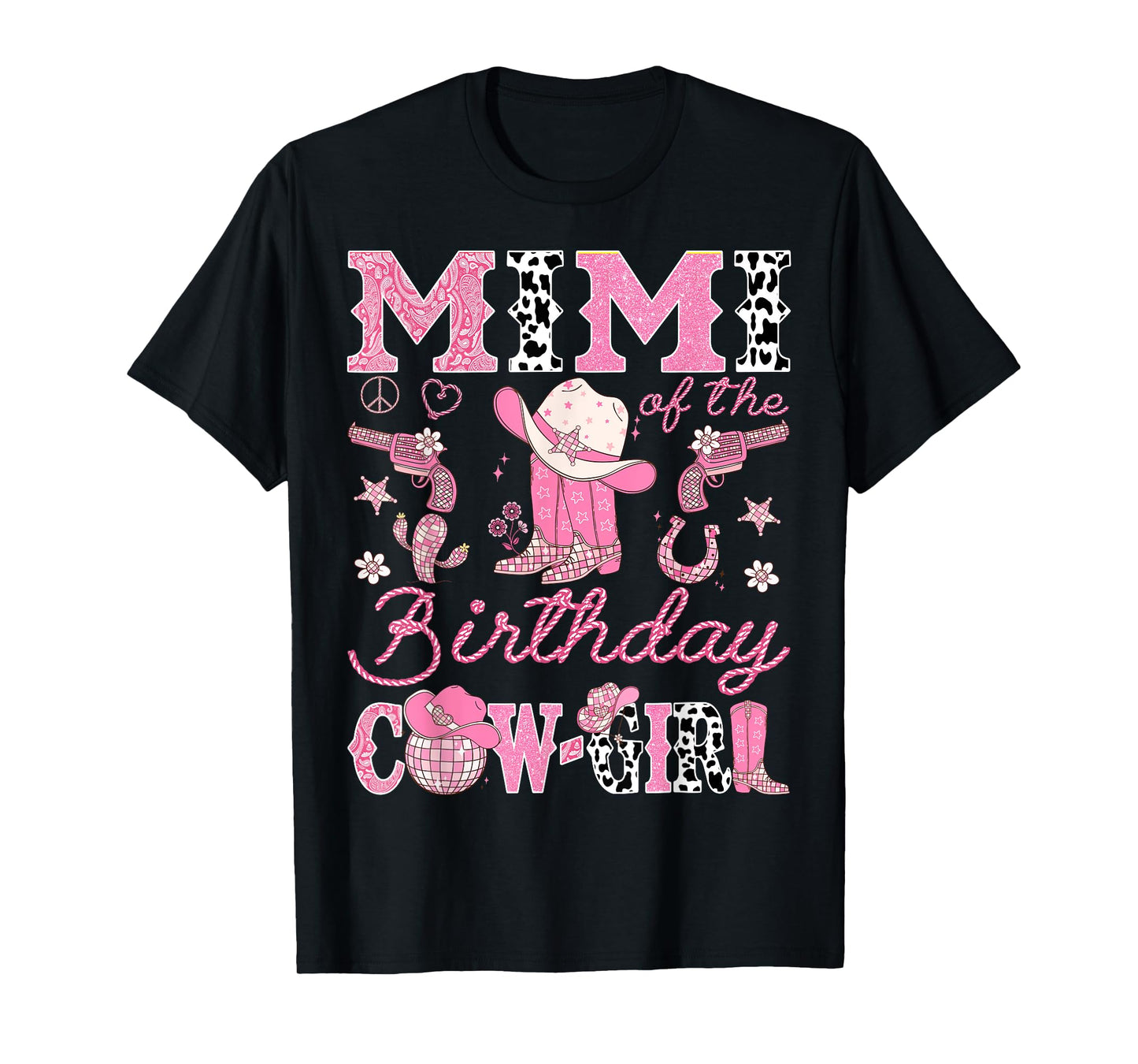 Mimi Of The Birthday Cow-Girl Pink Rodeo Western T-Shirt