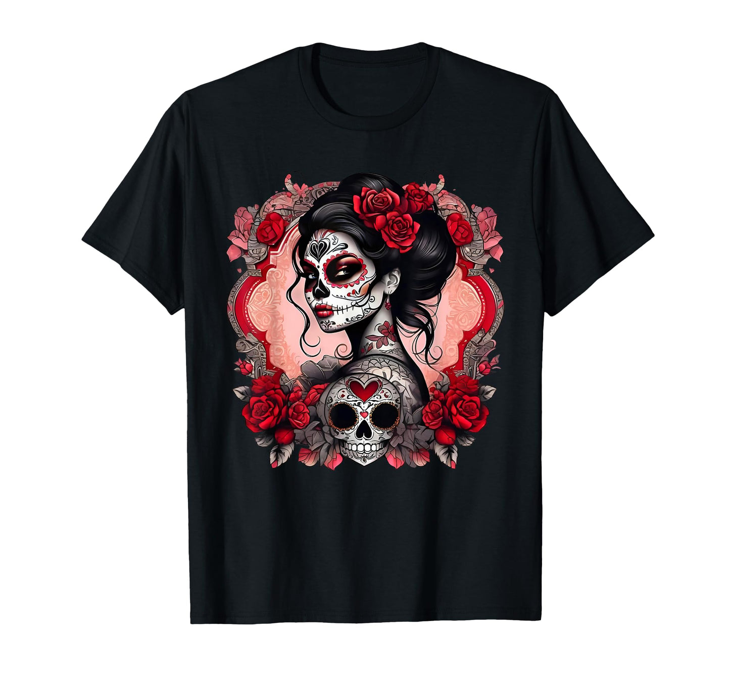 Sugar Skull Women De Los Muertos La Catrina Day Of The Dead T-Shirt
