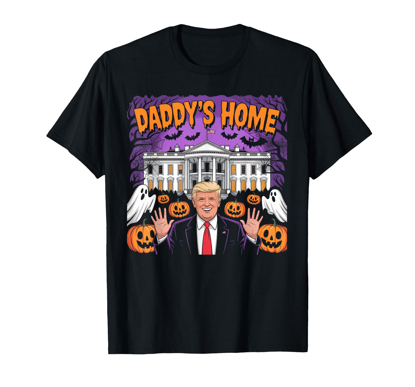 Funny Patriotic Halloween 2025 Daddy's Home White House USA T-Shirt