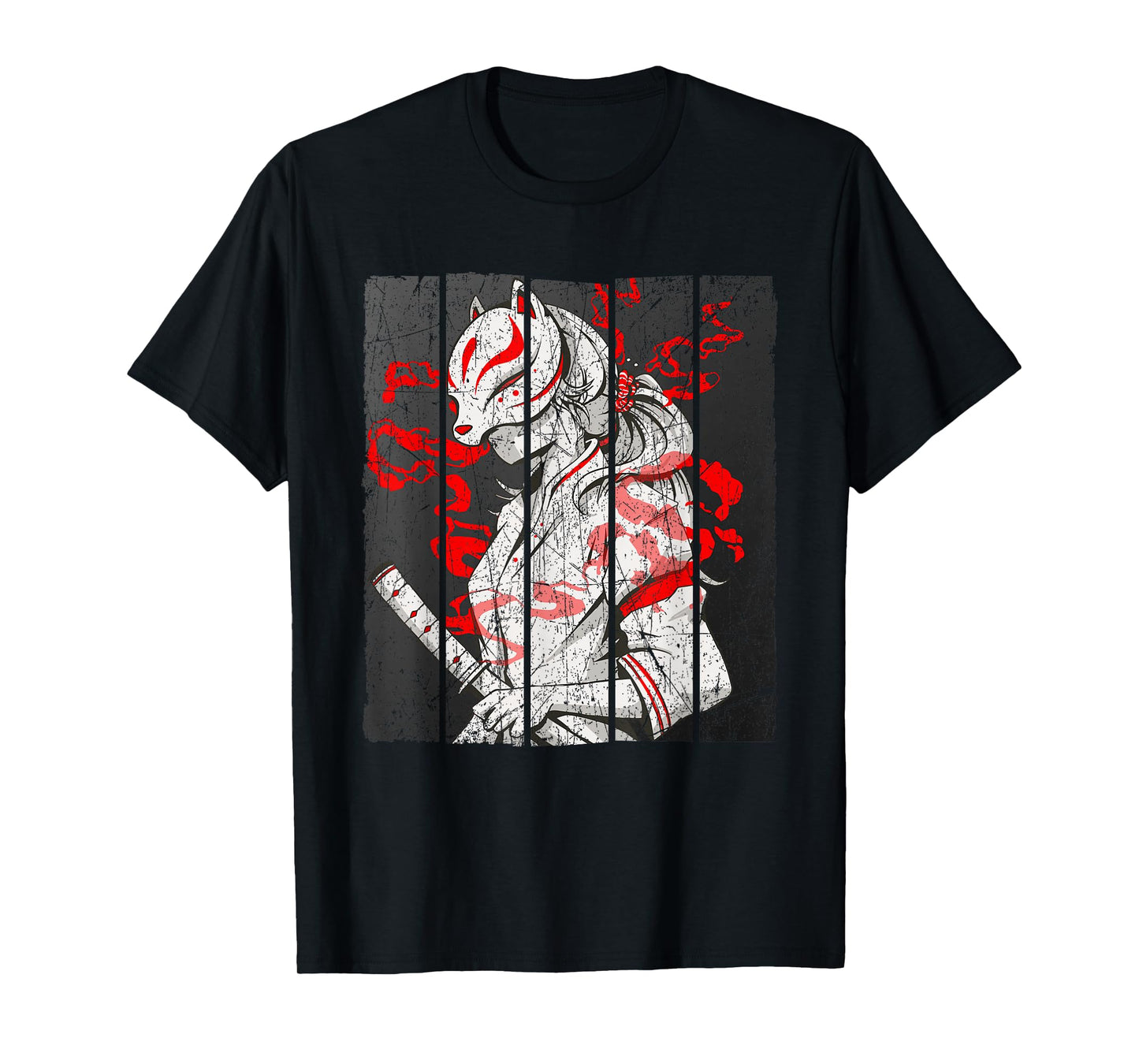 Japanese Mask Fox Aesthetic Kitsune Inari Oni Anime T-Shirt