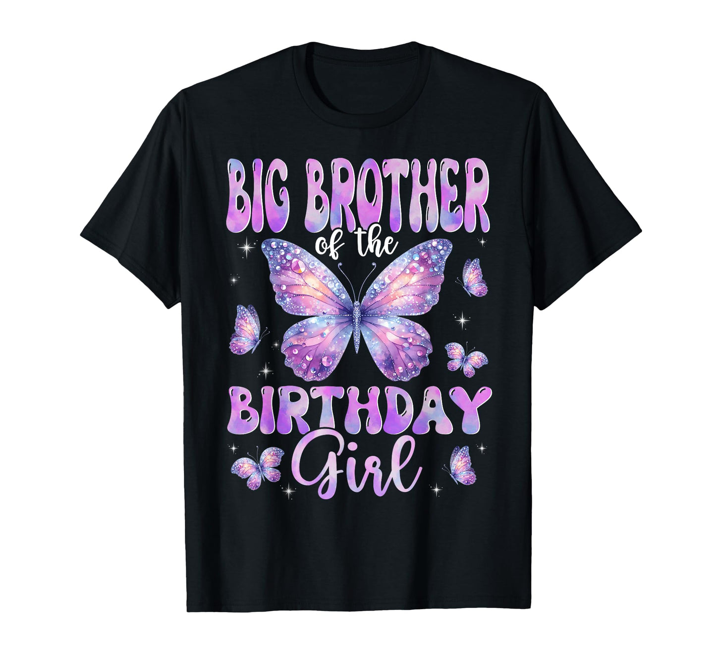 Big Brother Of The Birthday Girl Butterfly Family Matching T-Shirt