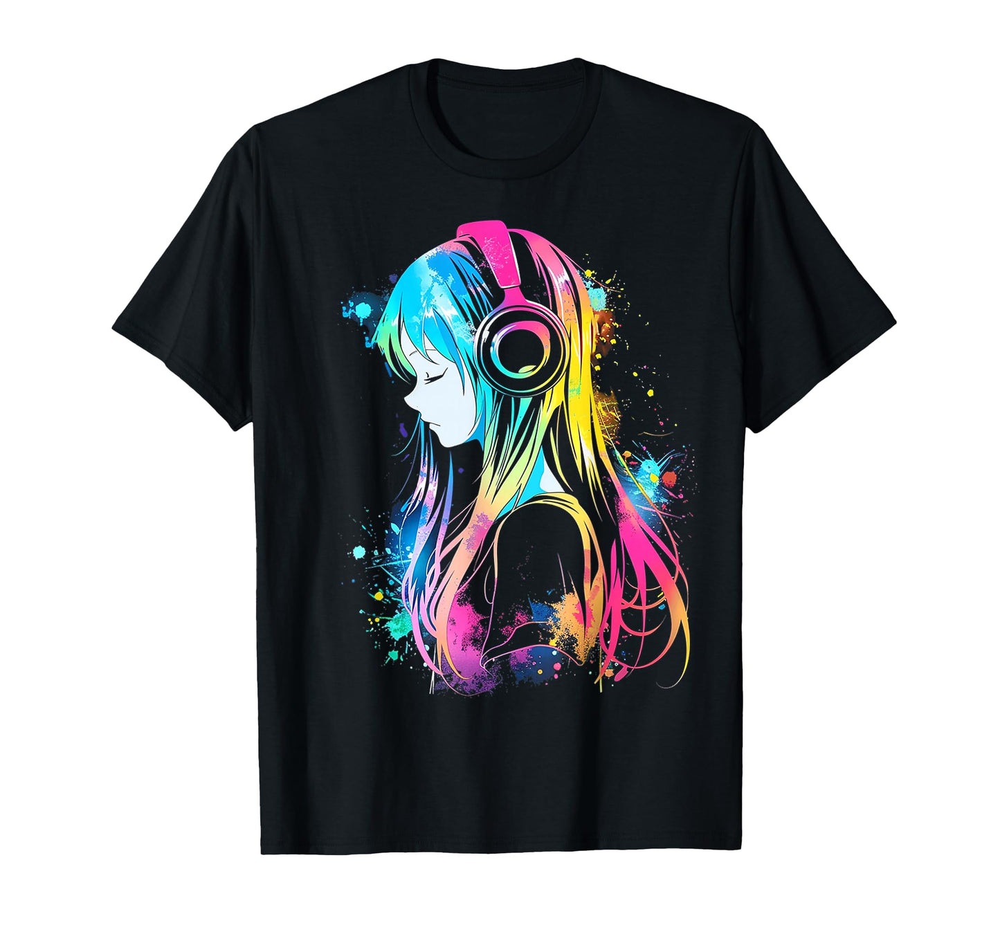 Anime Manga Graphic Headphone Art Anime T-Shirt