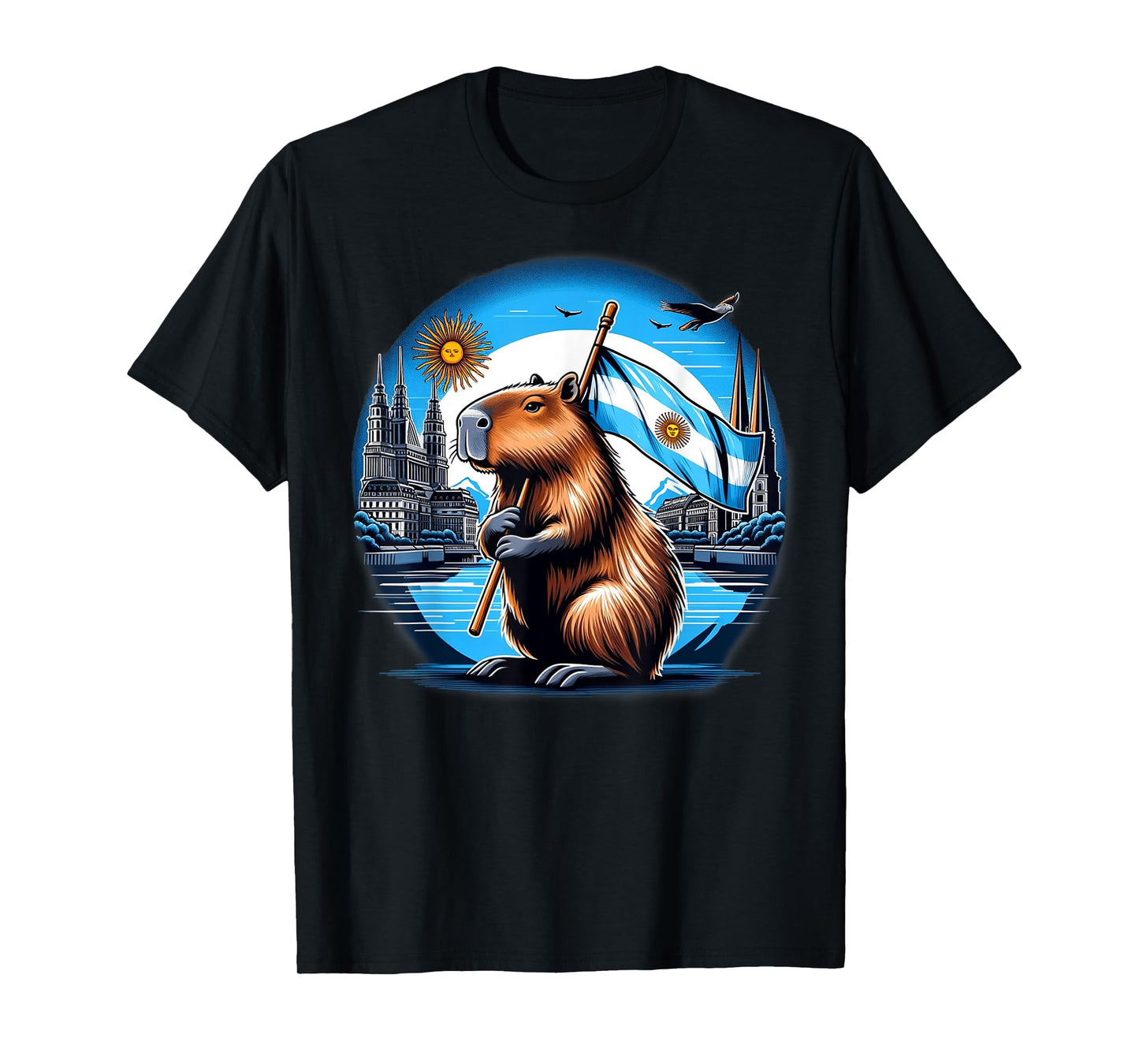 Argentina Flag Capybara - National Day Capivara T-Shirt
