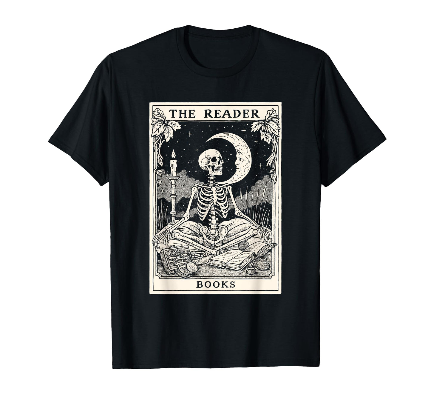 The Reader Tarot Card Skeleton Reading Halloween T-Shirt