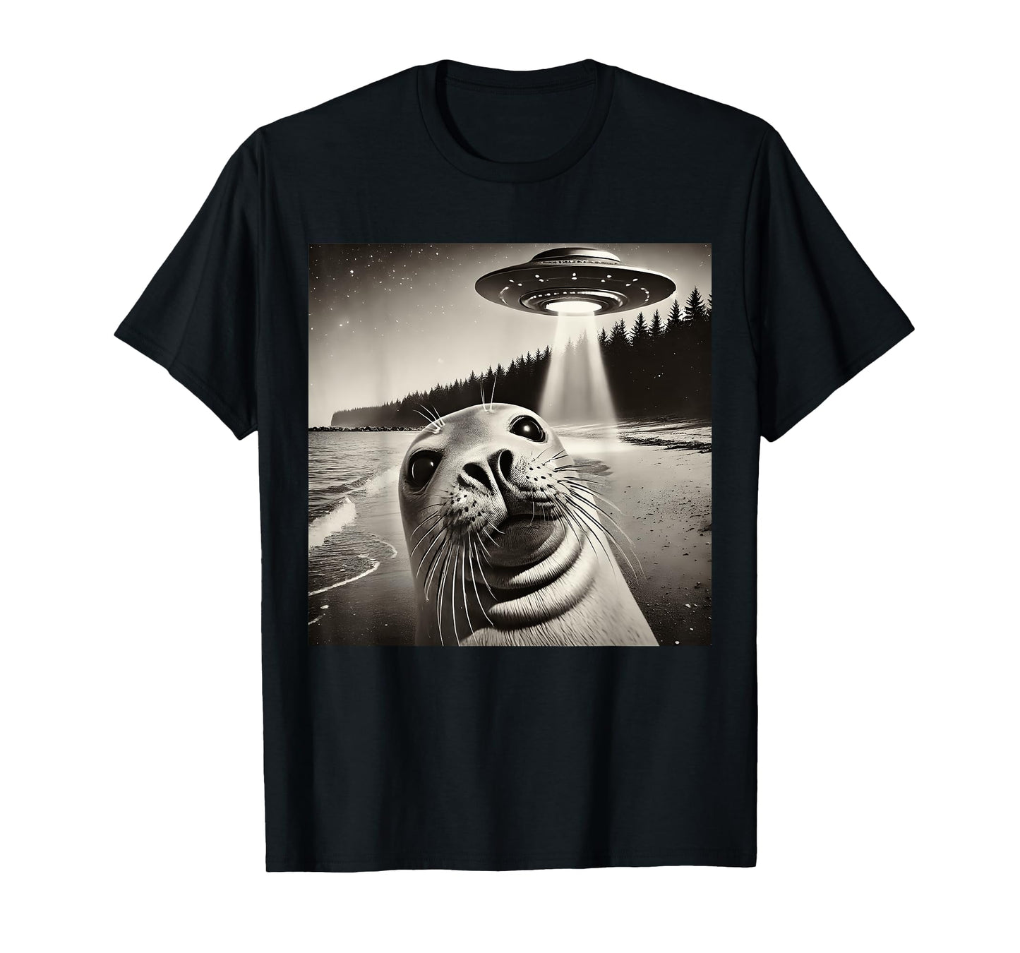 Funny Seal Selfie UFOs T-Shirt