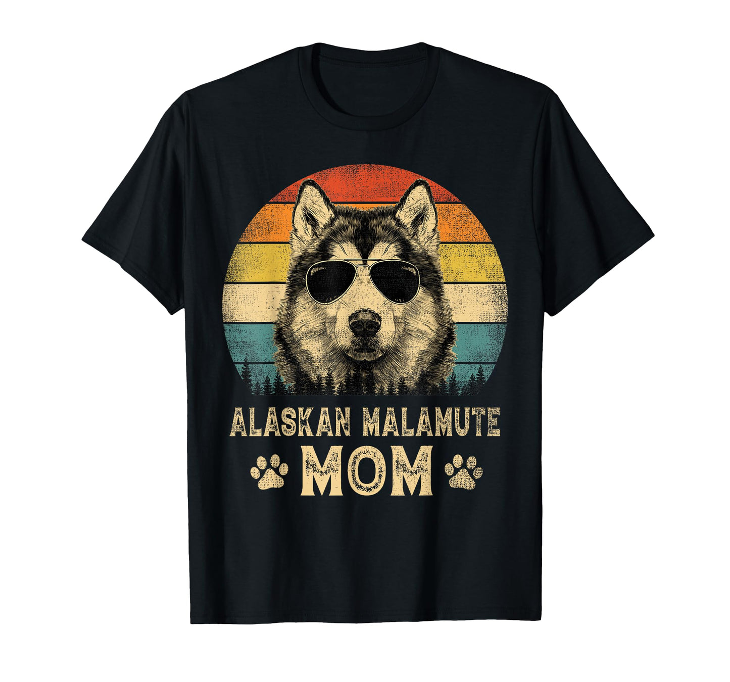 Vintage Alaskan Malamute Mom Dog Lovers Mother's Day T-Shirt