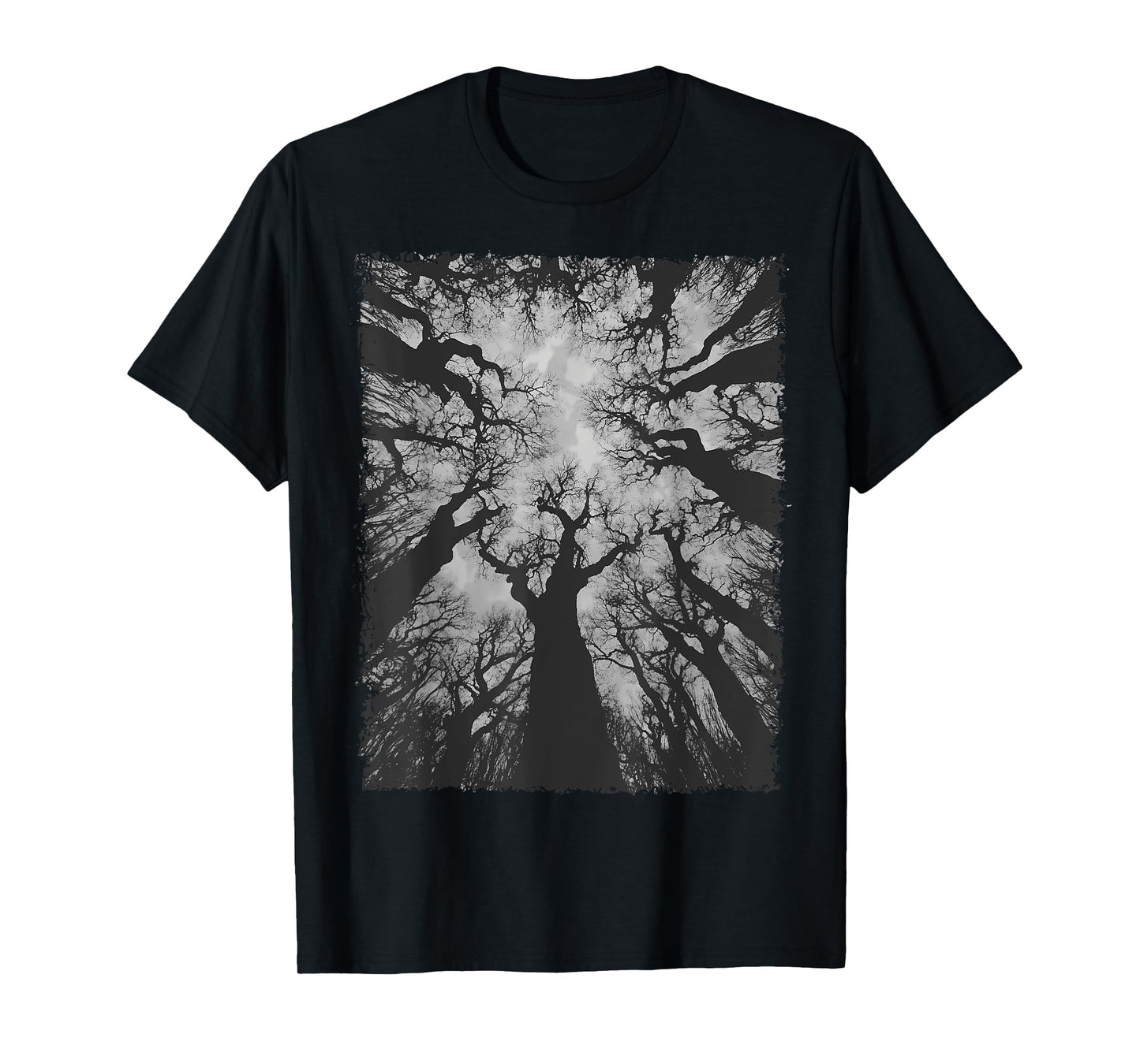 Scary Dark Forest Grunge Trees Halloween Gothic Art Horror T-Shirt