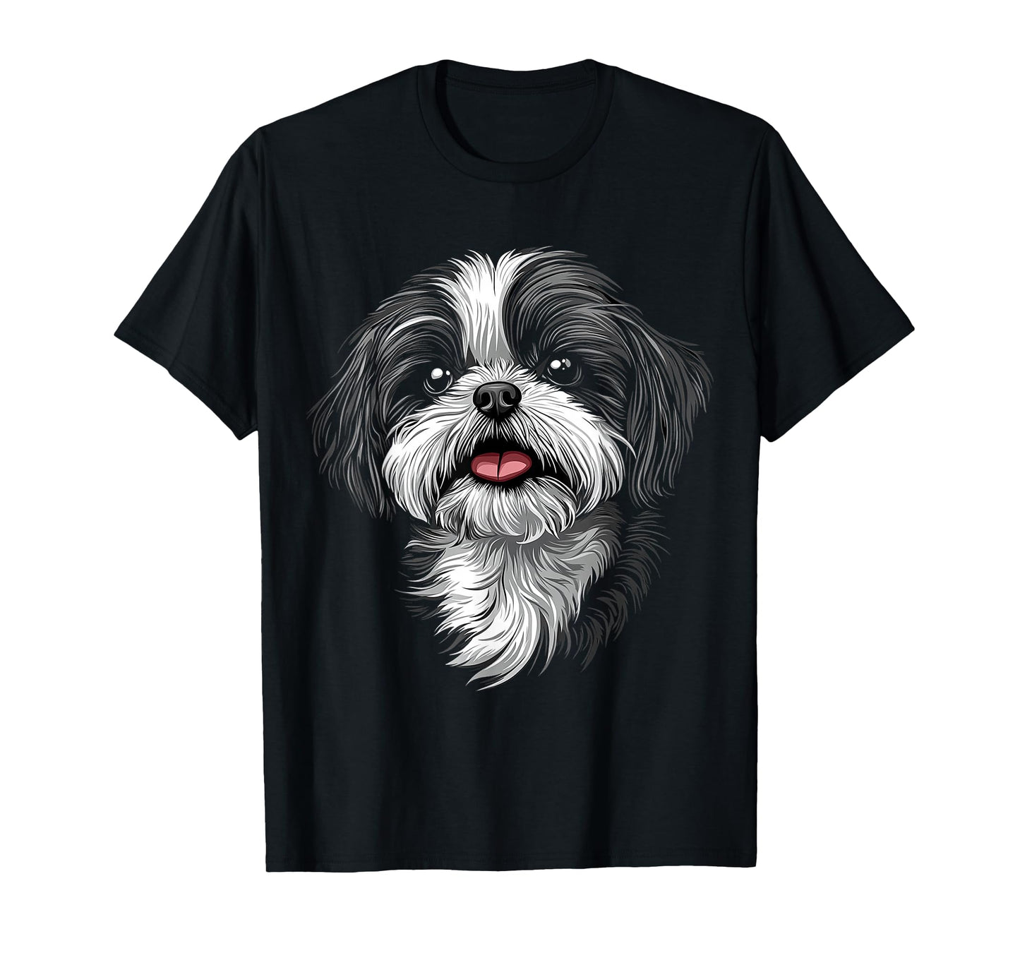 Shih Tzu Dog Motif Pet Illustration Shih Tzu T-Shirt