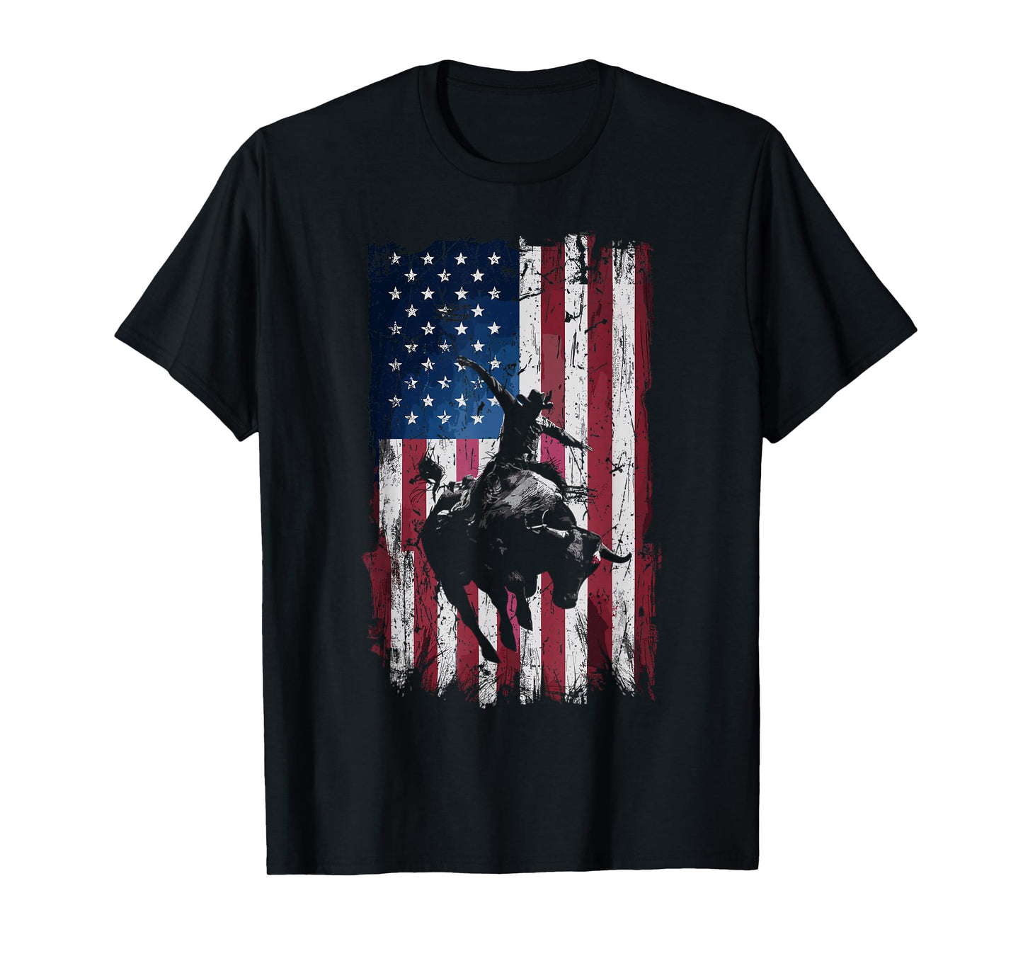 Rodeo Cowboy Western USA Flag Cowboys T-Shirt