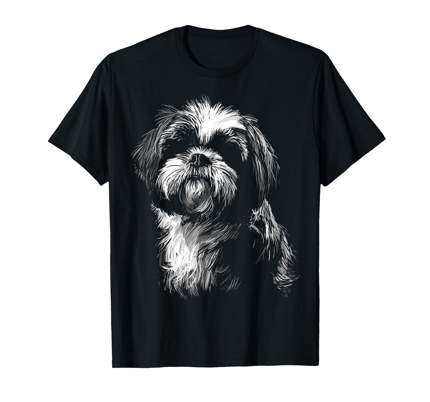 Dog Lover Cute Drawing Animal Pet Art Graphic Shih Tzu T-Shirt