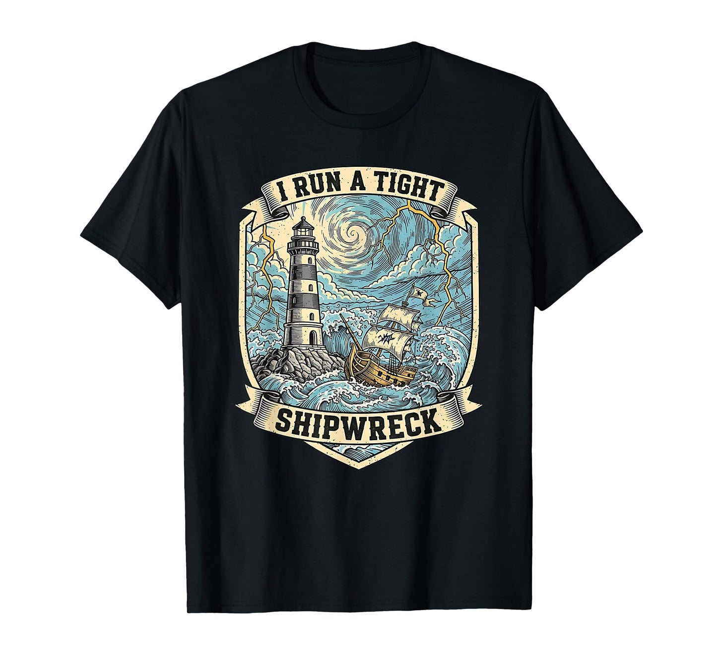 Vintage I Run a Tight Shipwreck Sarcastic Homeschool Mom T-Shirt