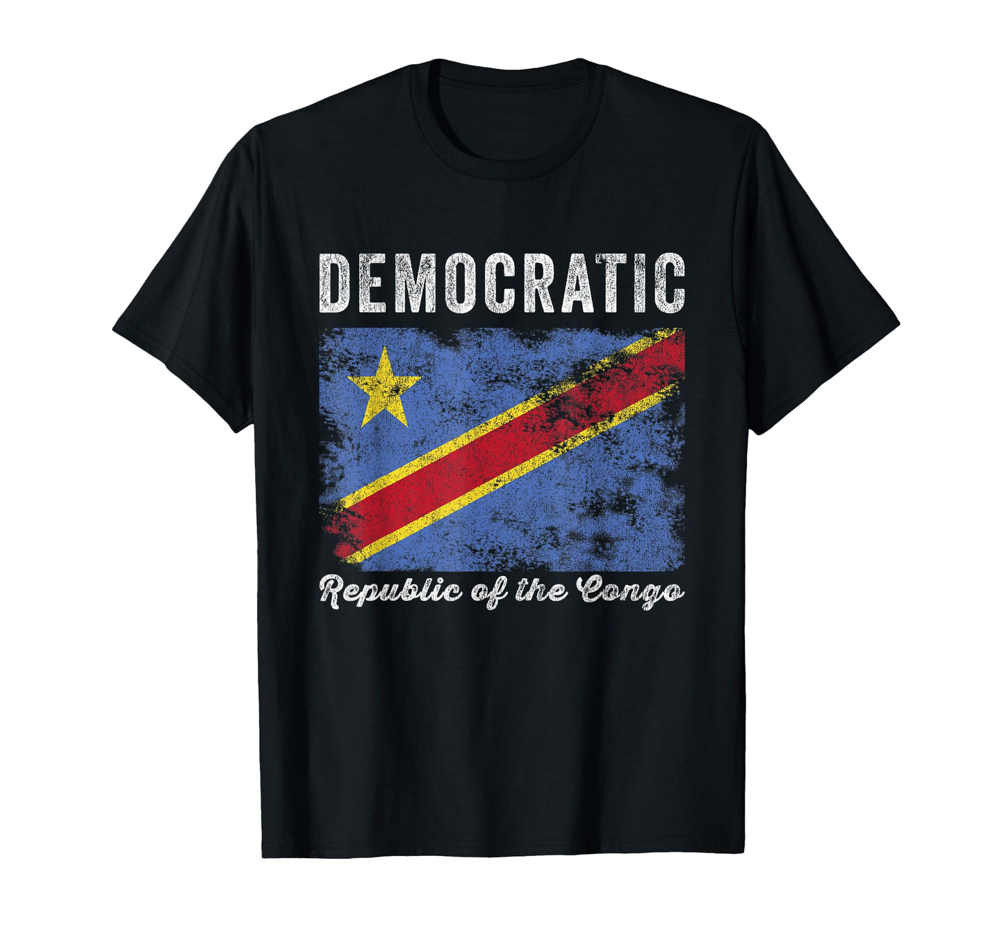 Democratic Republic of the Congo Flag Distressed T-Shirt
