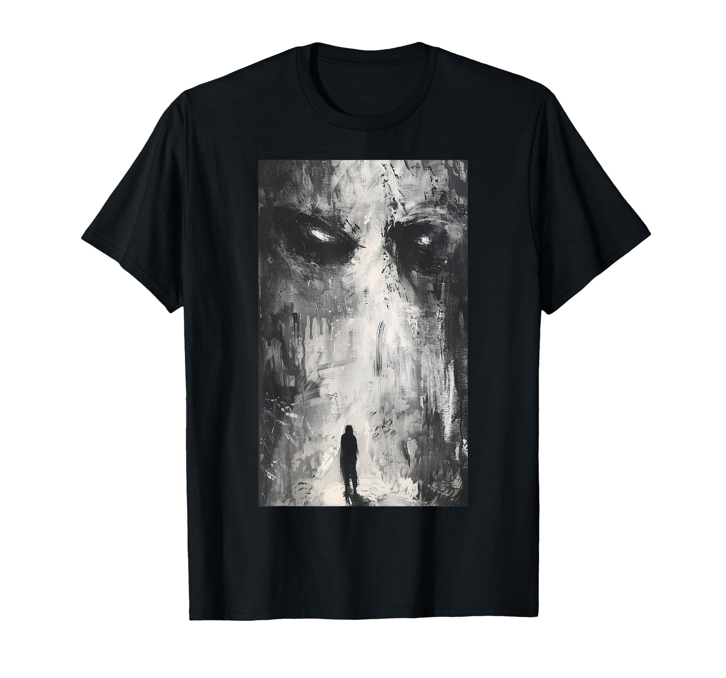 Dark Gothic Demon Path Horror Art Evil Grunge Goth Aesthetic T-Shirt, Small, Black