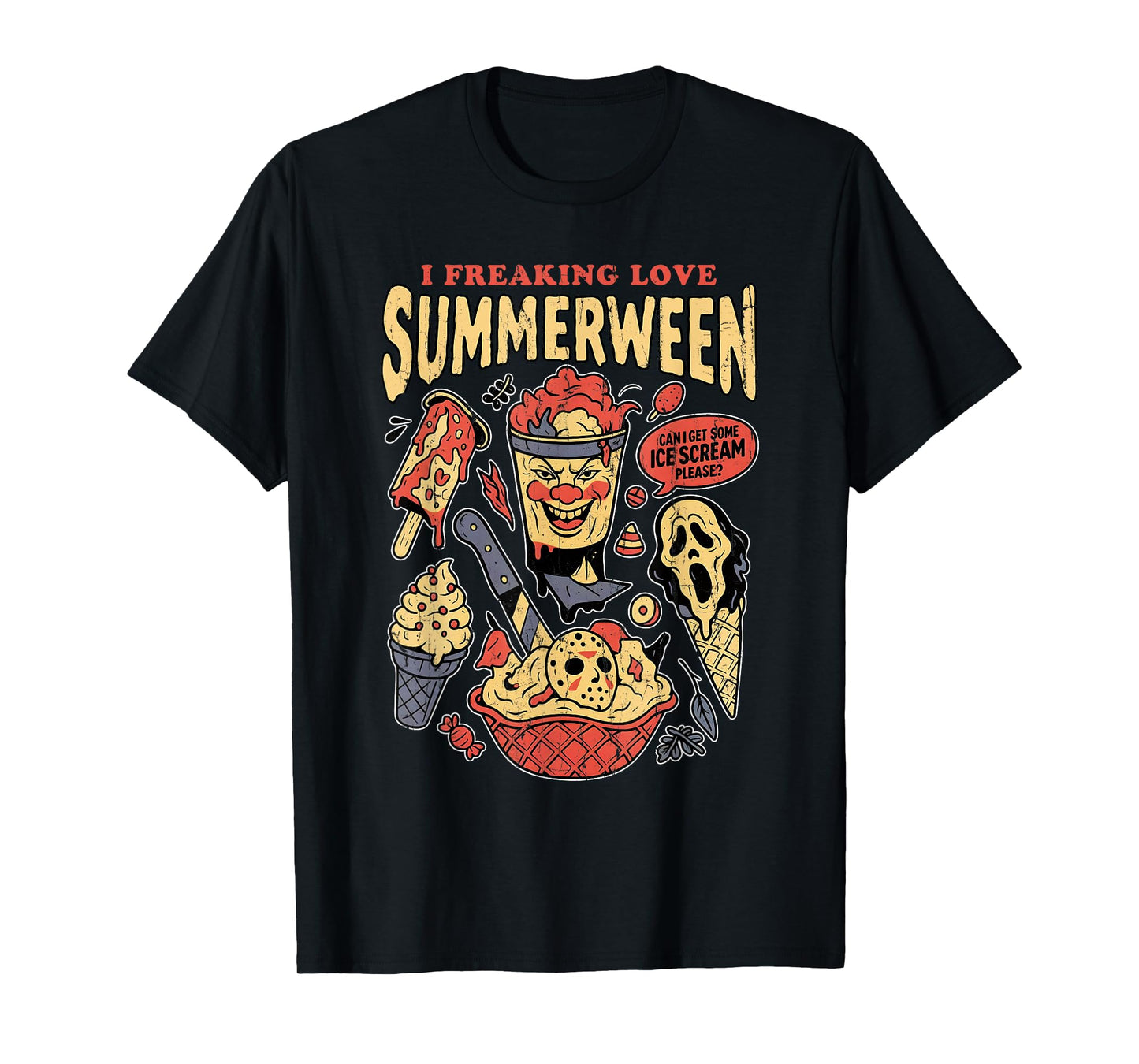 I Freaking Love Summerween, Can I Get Some Ice Cream Please T-Shirt