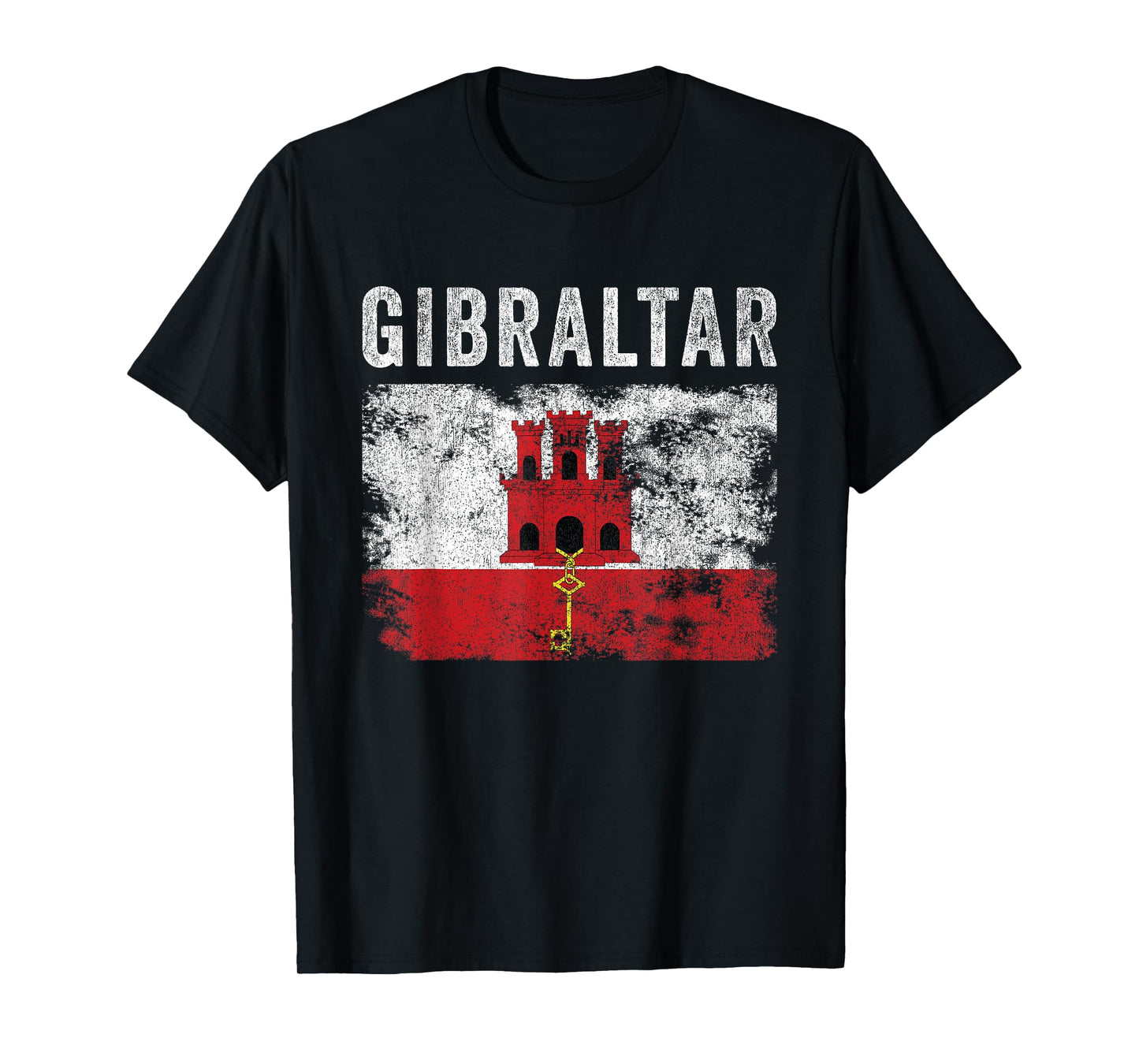 Gibraltar Flag Distressed - Men Women - Gibraltarian Flag T-Shirt