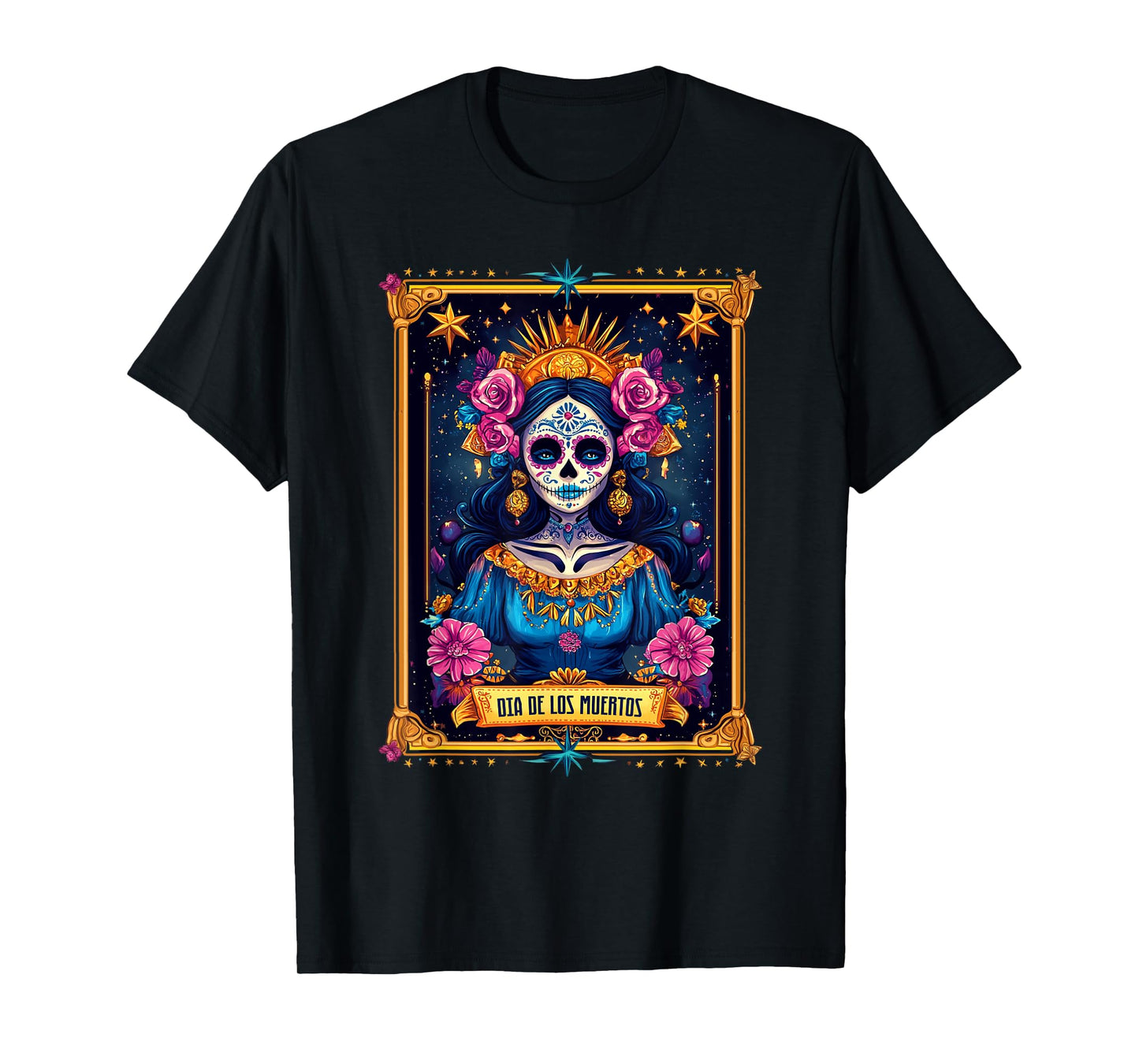 Tarot Card Dia De Los Muertos Woman La Catrina Day Of Dead T-Shirt