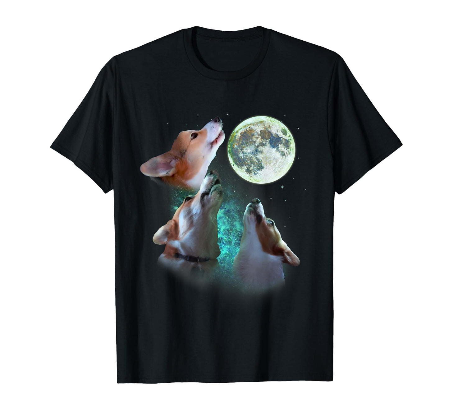 Three Corgis Howl at Moon 3 Wolfs - Funny Wolves Parody T-Shirt