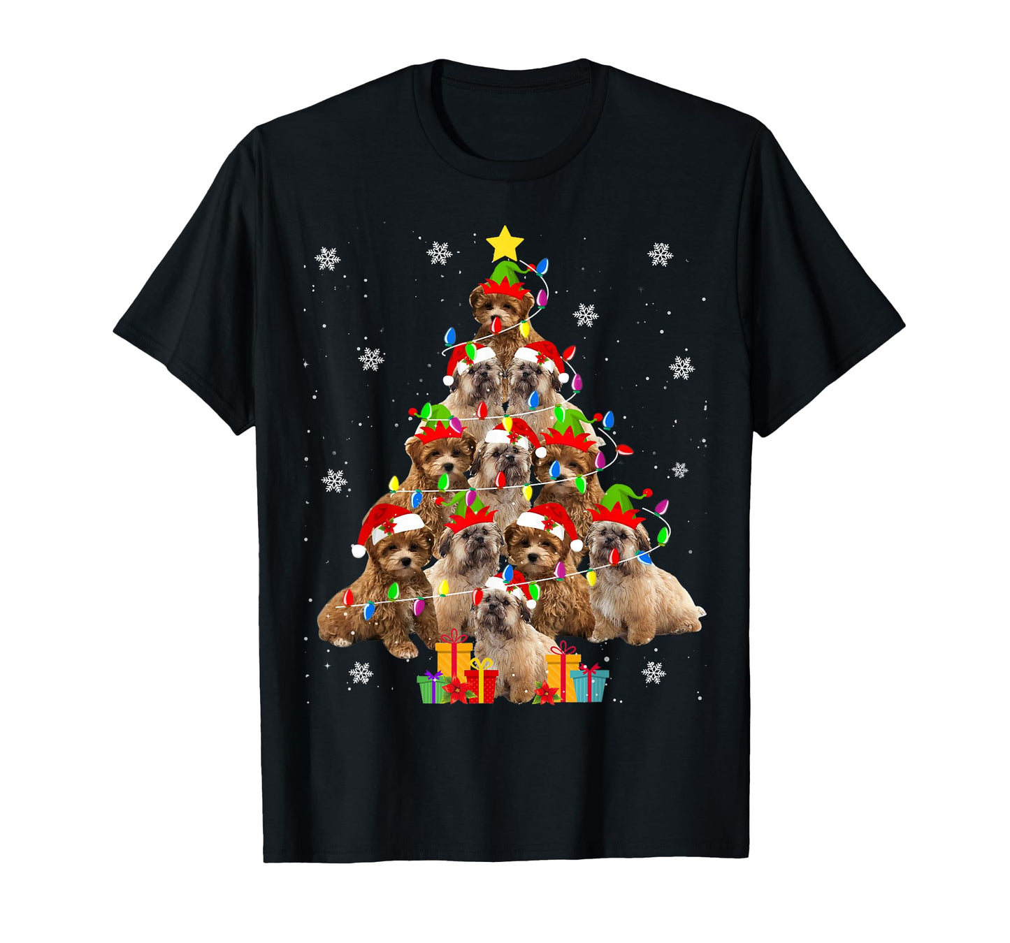 Shih-poo Christmas Tree Funny Santa Shih-poo Dog Xmas Tee T-Shirt