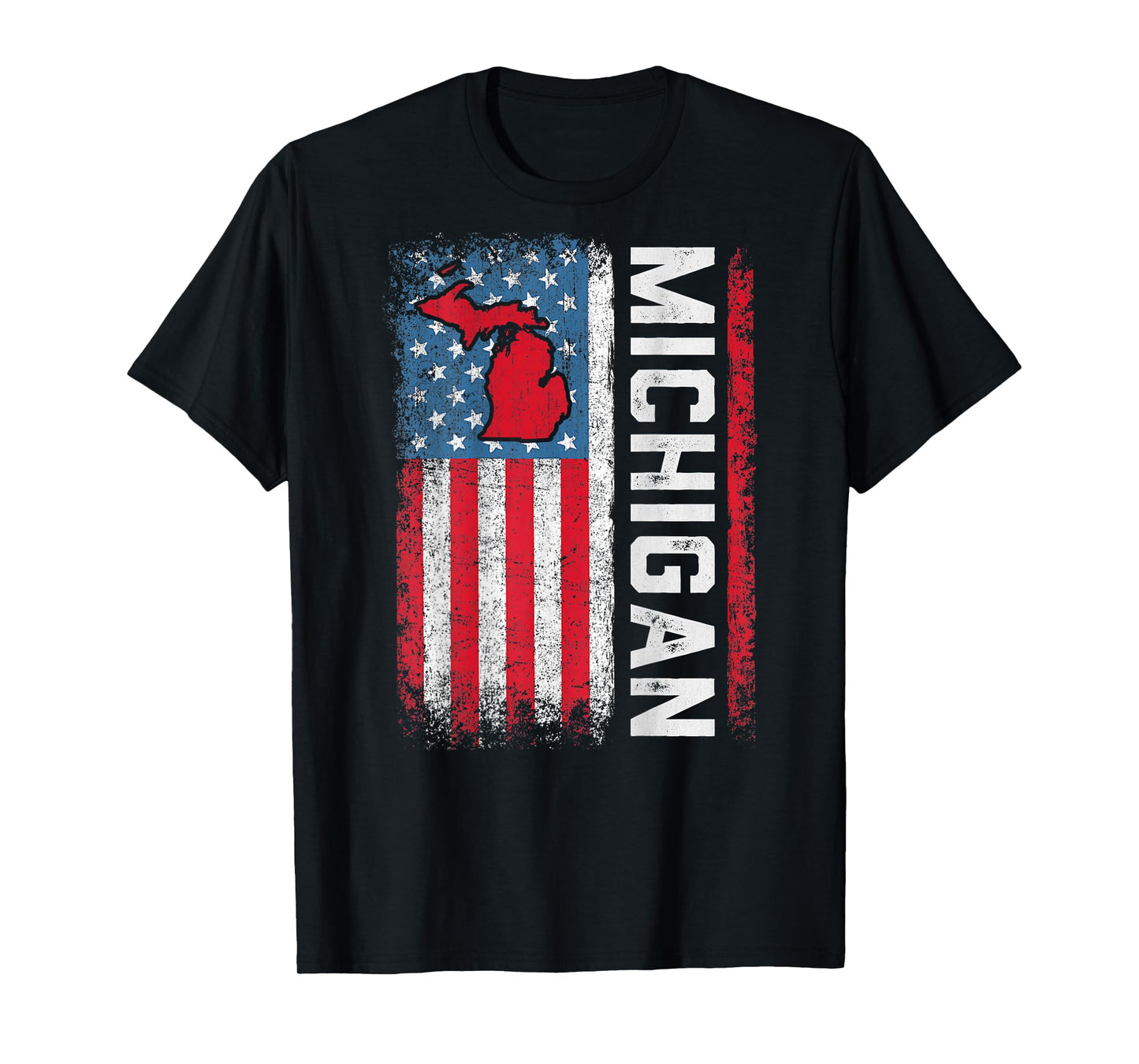 Vintage Michigan State USA Flag Shirt Michigan (On Back) T-Shirt
