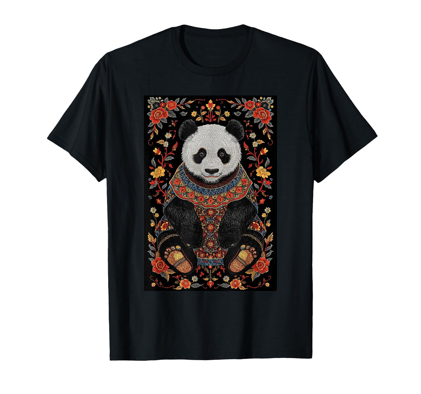 Panda Bear Royal Fantasy Animal Folklore Tapestry T-Shirt