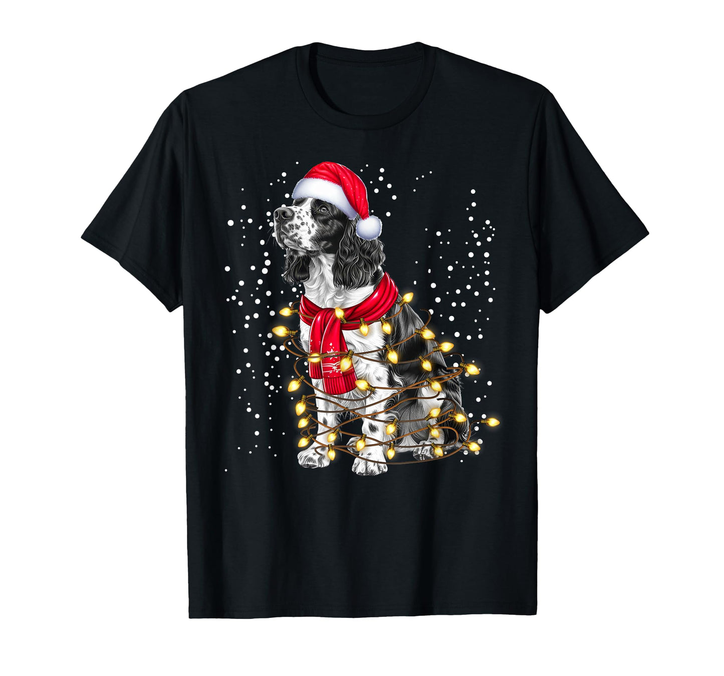 English Springer Spaniel dog Ugly Christmas Dog Xmas Men Women Kids T-Shirt