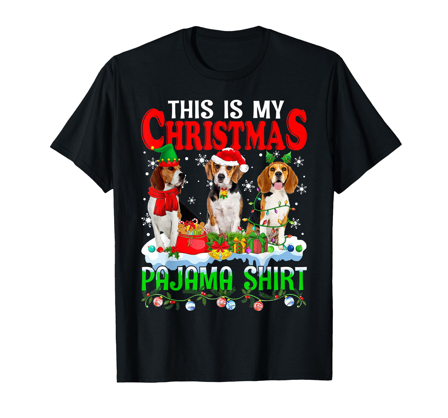 This Is My Christmas Pajama Funny Beagle Dog Lover T-Shirt