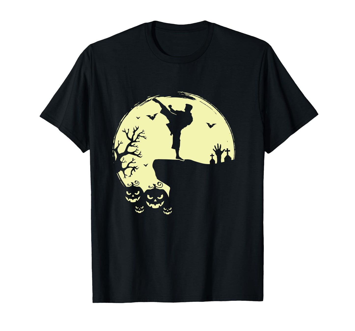 Scary Halloween Taekwondo Martial Arts Tae Kwon Do Full Moon Long Sleeve T-Shirt