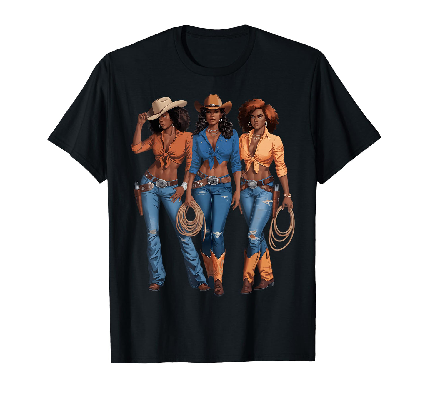 Black Cowgirl Western Country Rodeo African American Cowgirl T-Shirt