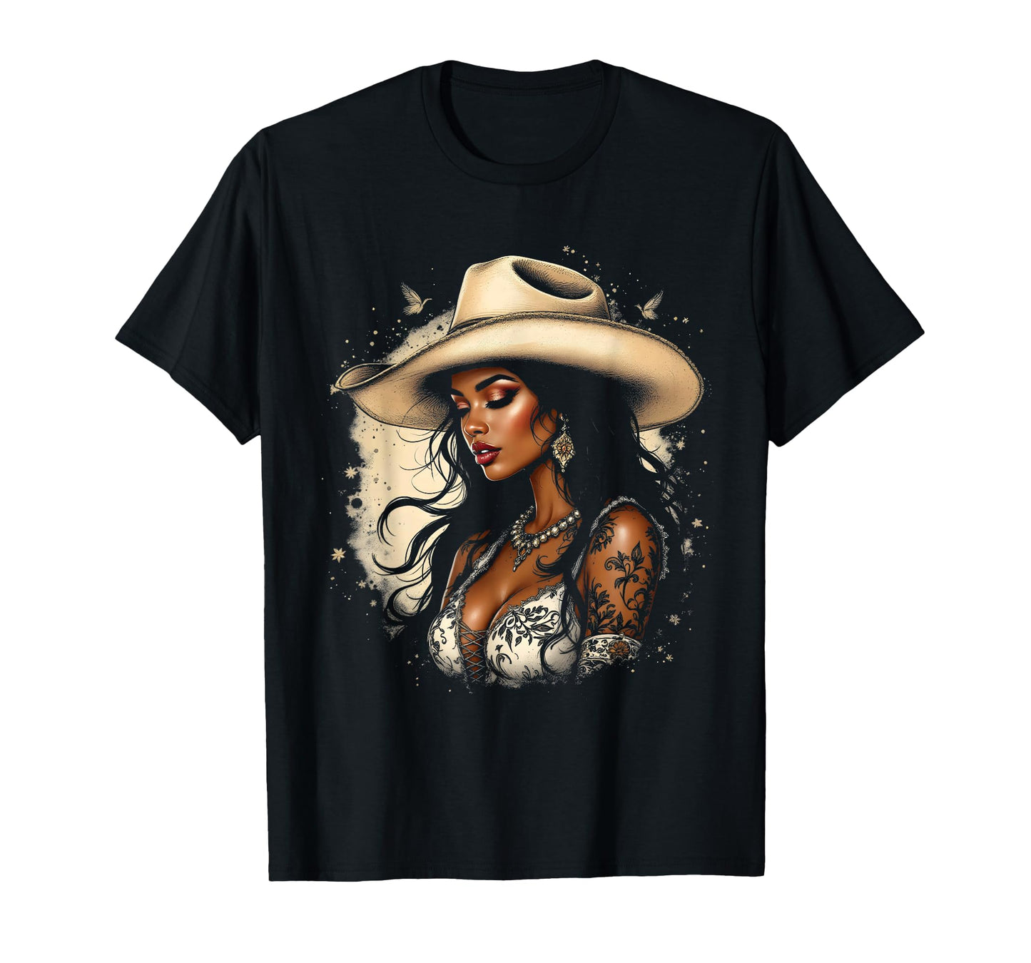 Black African America Cowgirl Western Rodeo Country Texas T-Shirt