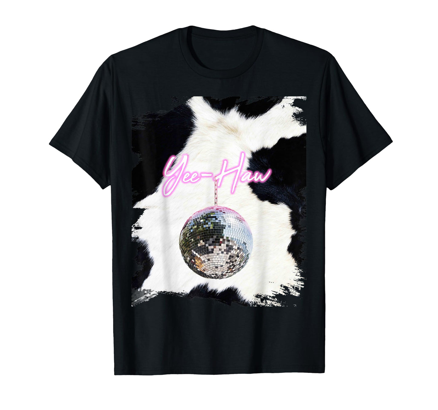Pink Cowgirl Disco Ball Cowboy Yee-Haw T-Shirt