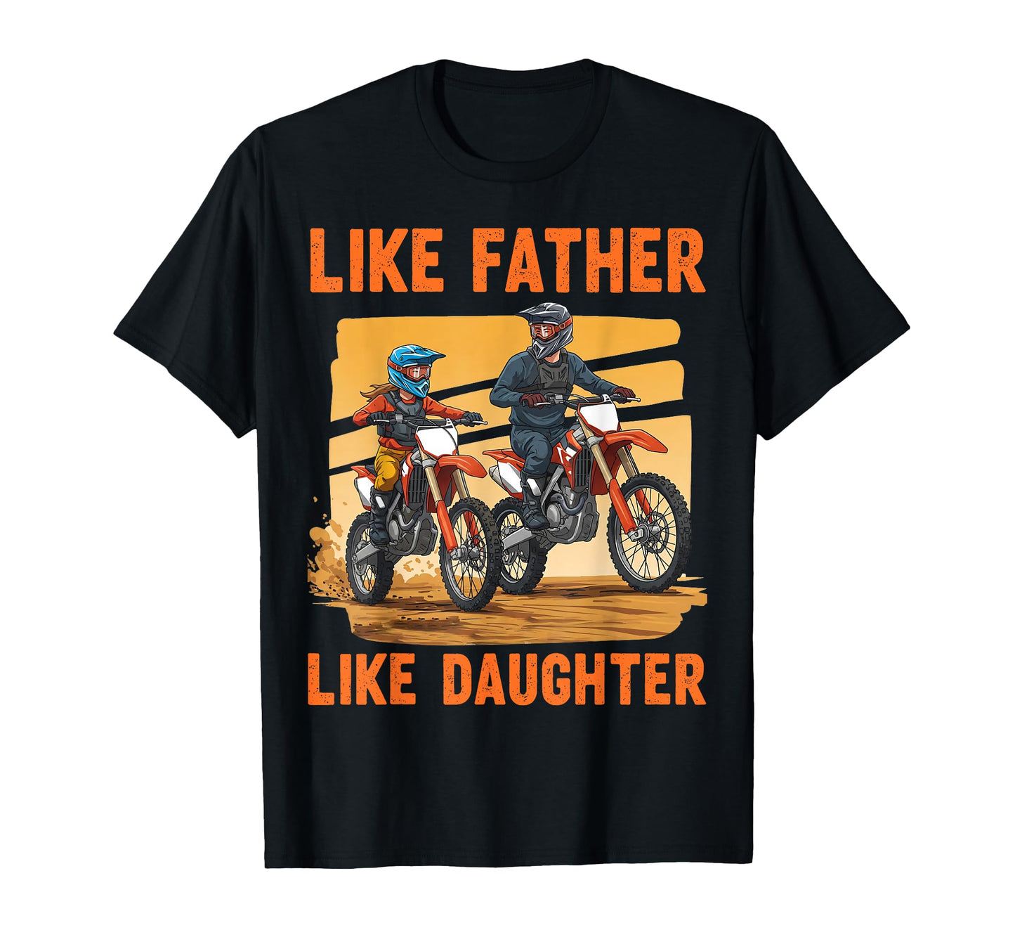 Like Father Daughter Dirt Bike Motocross Matching Graphic T-Shirt