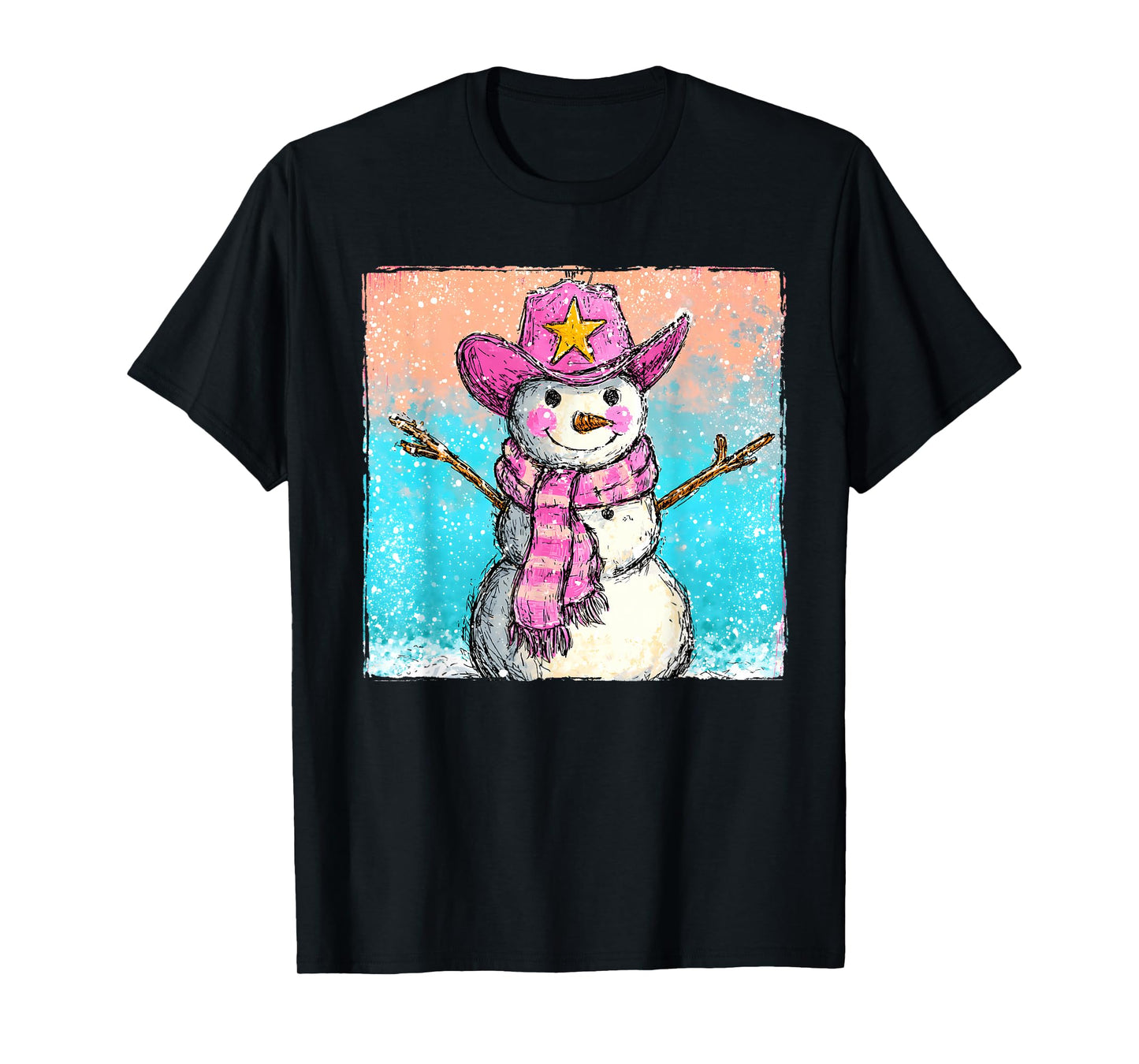 Howdy Snowman Cowboy Western Christmas Men Women Kids T-Shirt
