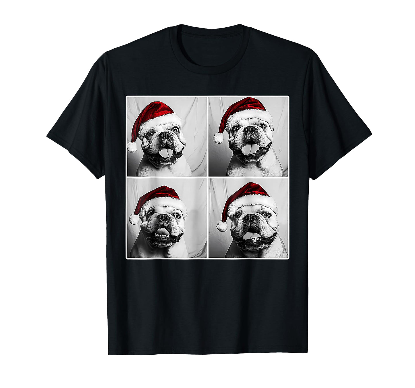 Funny Dog Selfie Shirt Christmas Selfie Xmas Bulldog Meme T-Shirt