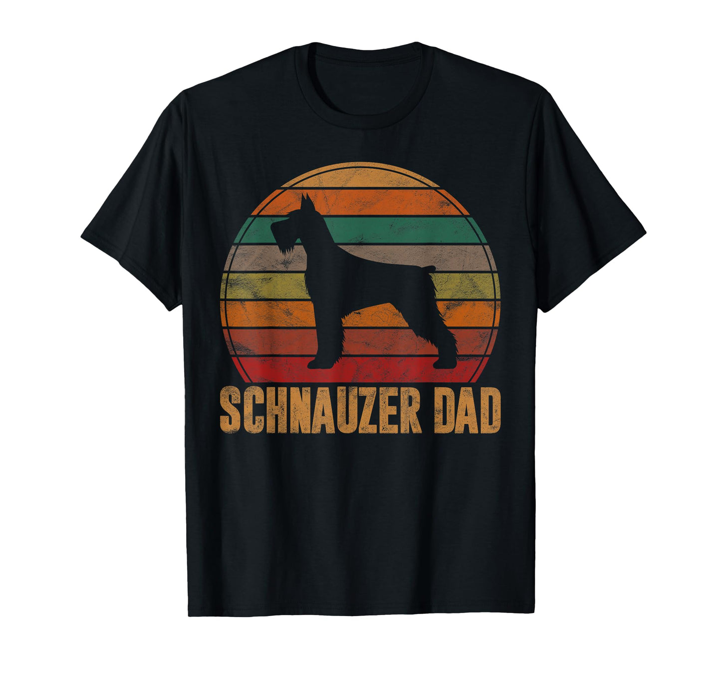 Retro Schnauzer Dad Gift Standard Giant Dog Owner Pet Father T-Shirt
