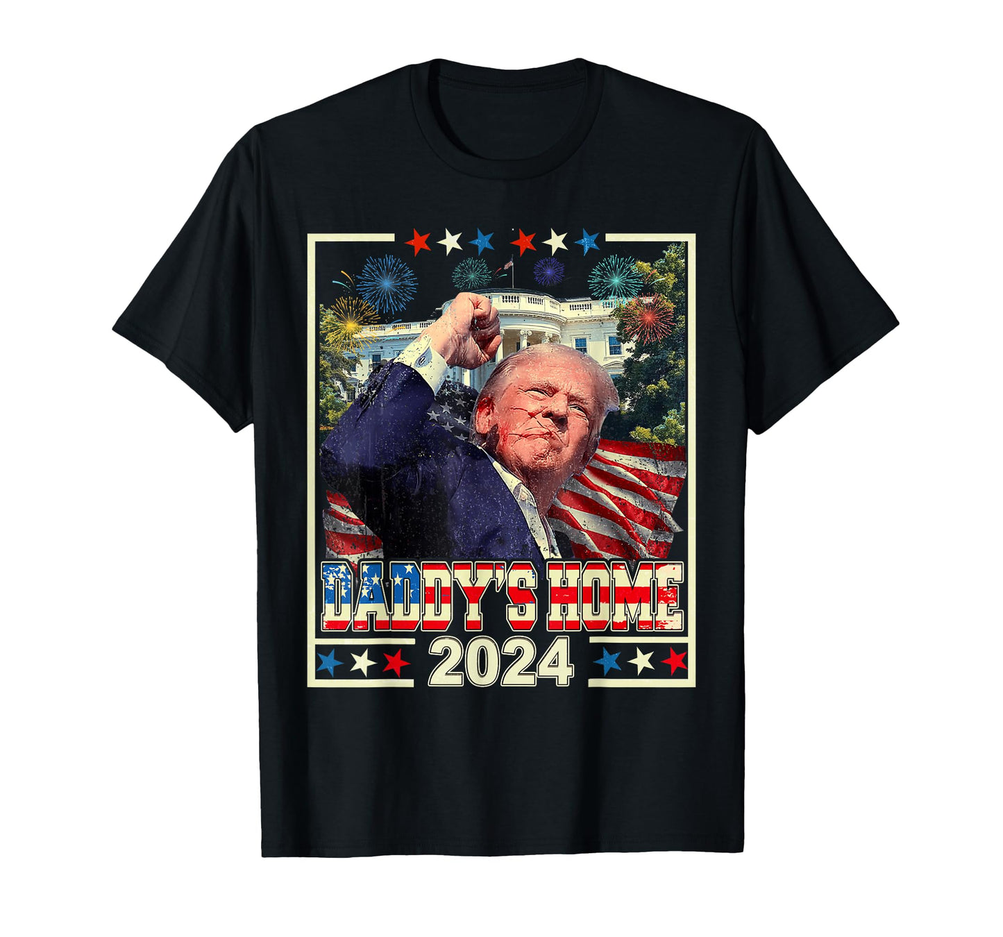 Trump 2024 Take America Back Daddy's Home Trump Pink 2024 T-Shirt