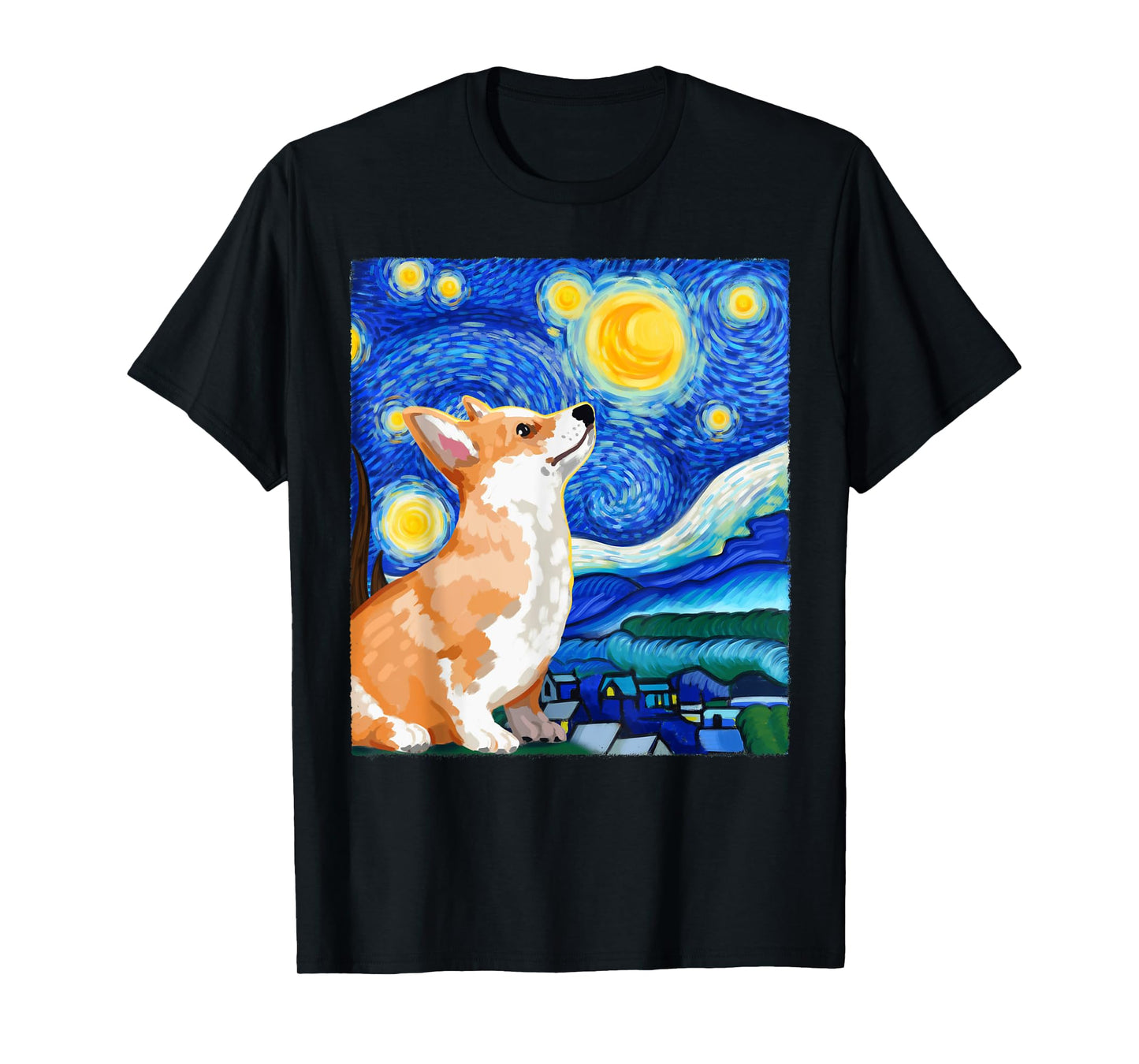 Corgi Dog, Dog Lover, Starry Night Dog, Corgi T-Shirt