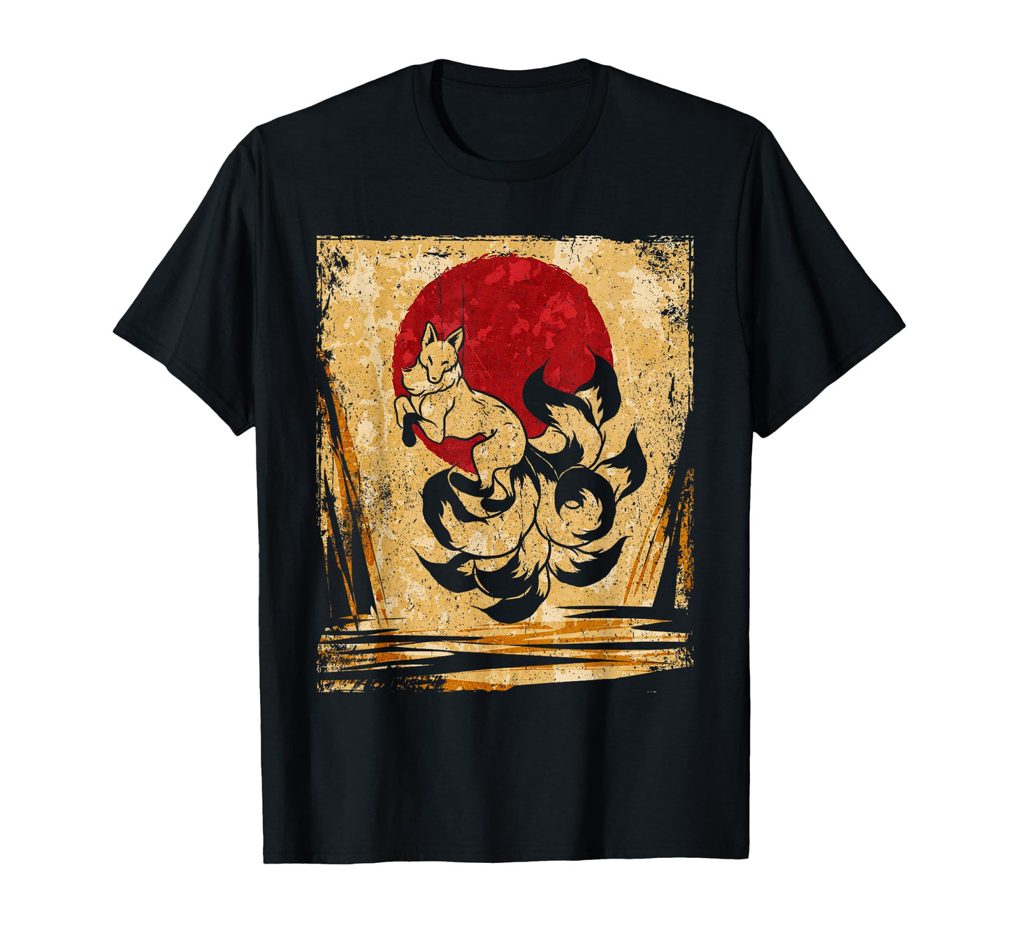 Nine-tailed fox Japanese retro art T-Shirt
