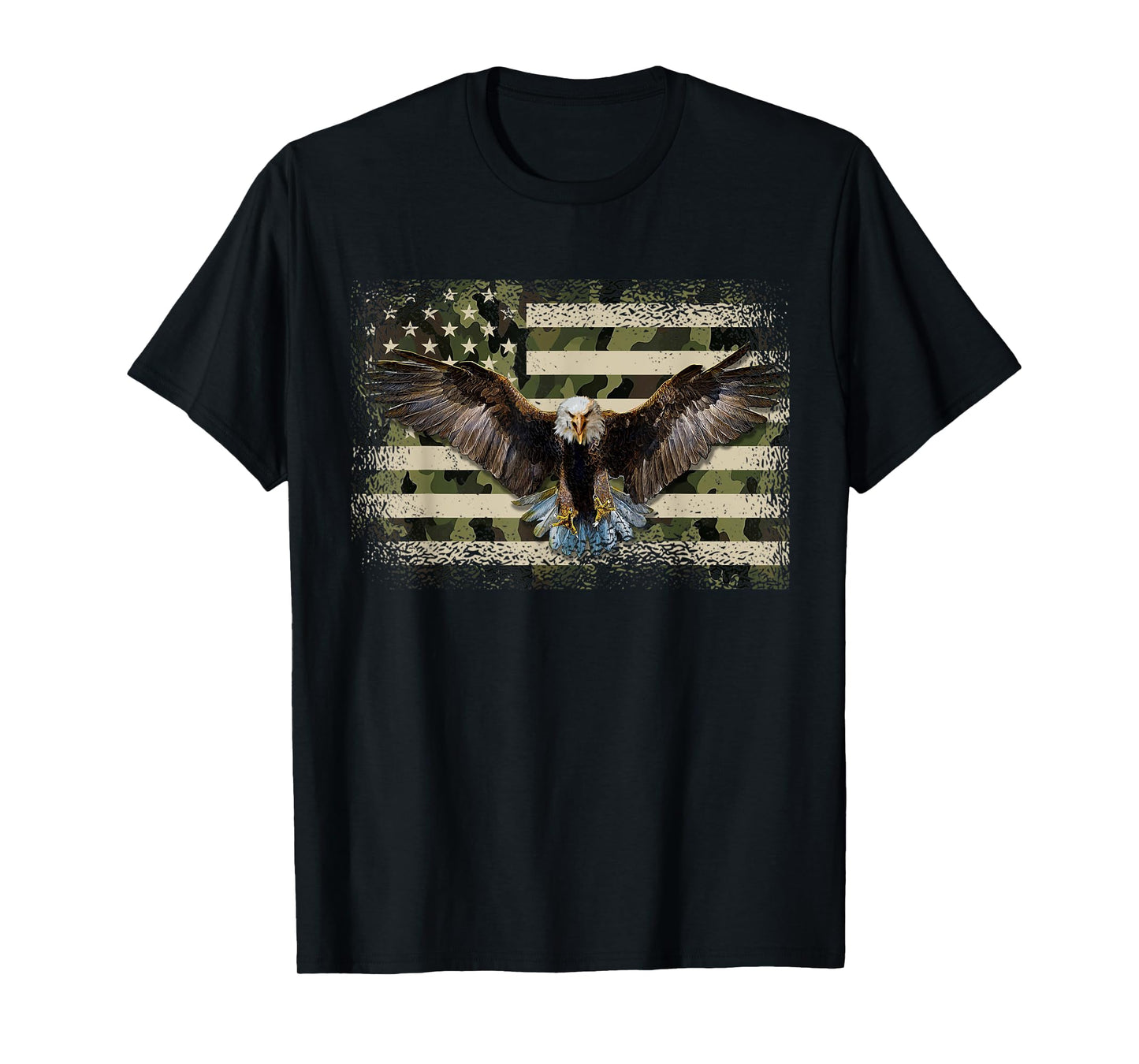 Camouflage American Flag USA Patriotic Eagle 4th Of July T-Shirt