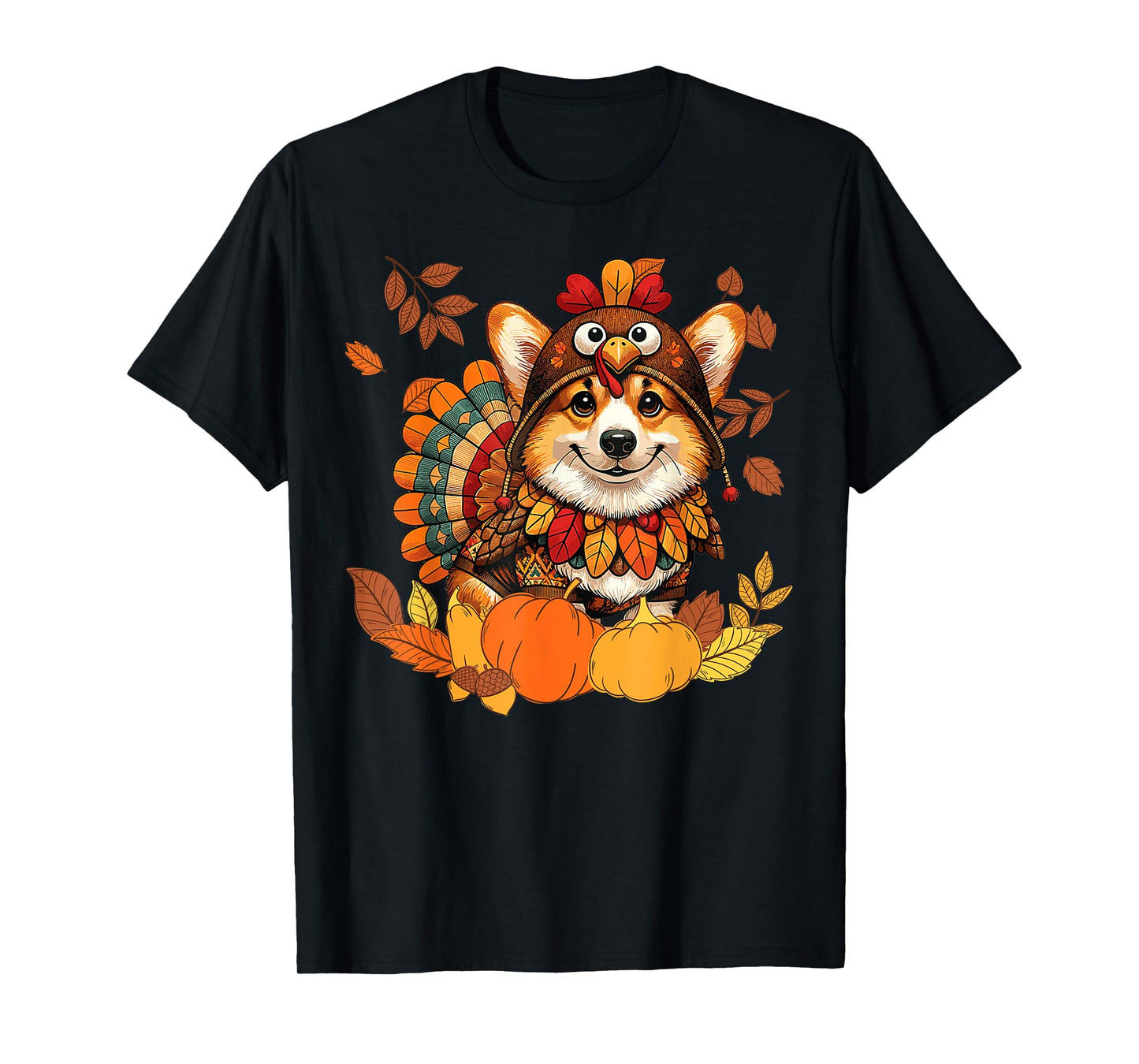 Corgi Dog Turkey Thanksgiving Costume Women Men Kids Toddler T-Shirt