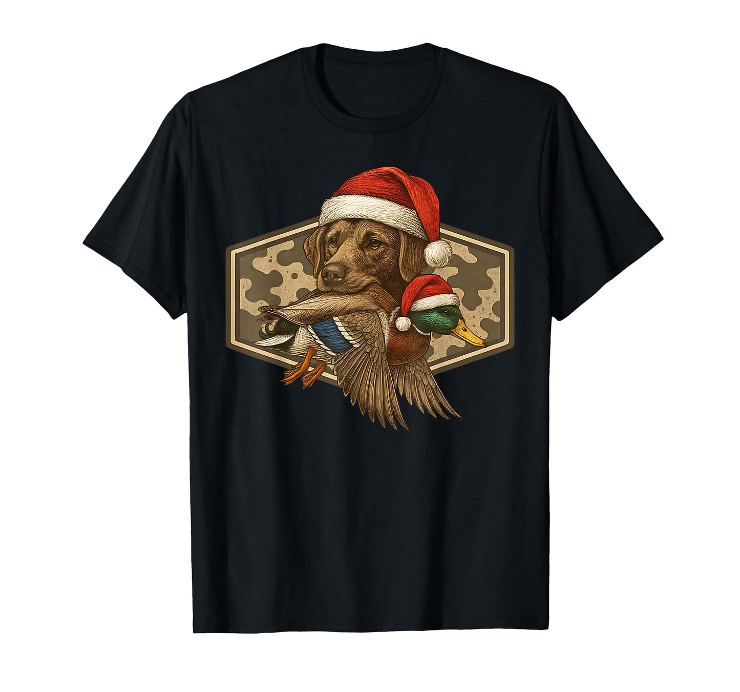 Camo Duck Hunting Lab Dog Labrador Christmas Hunting Season T-Shirt