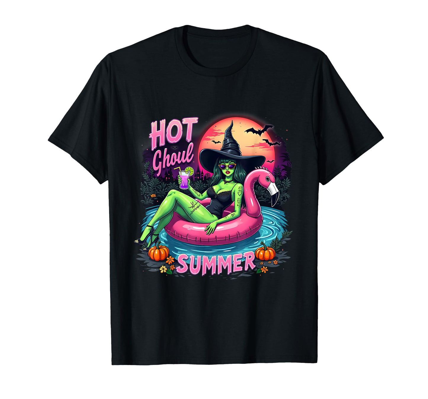 Funny HOT GHOUL SUMMER Summerween Vibes Skeleton Ice Cream T-Shirt