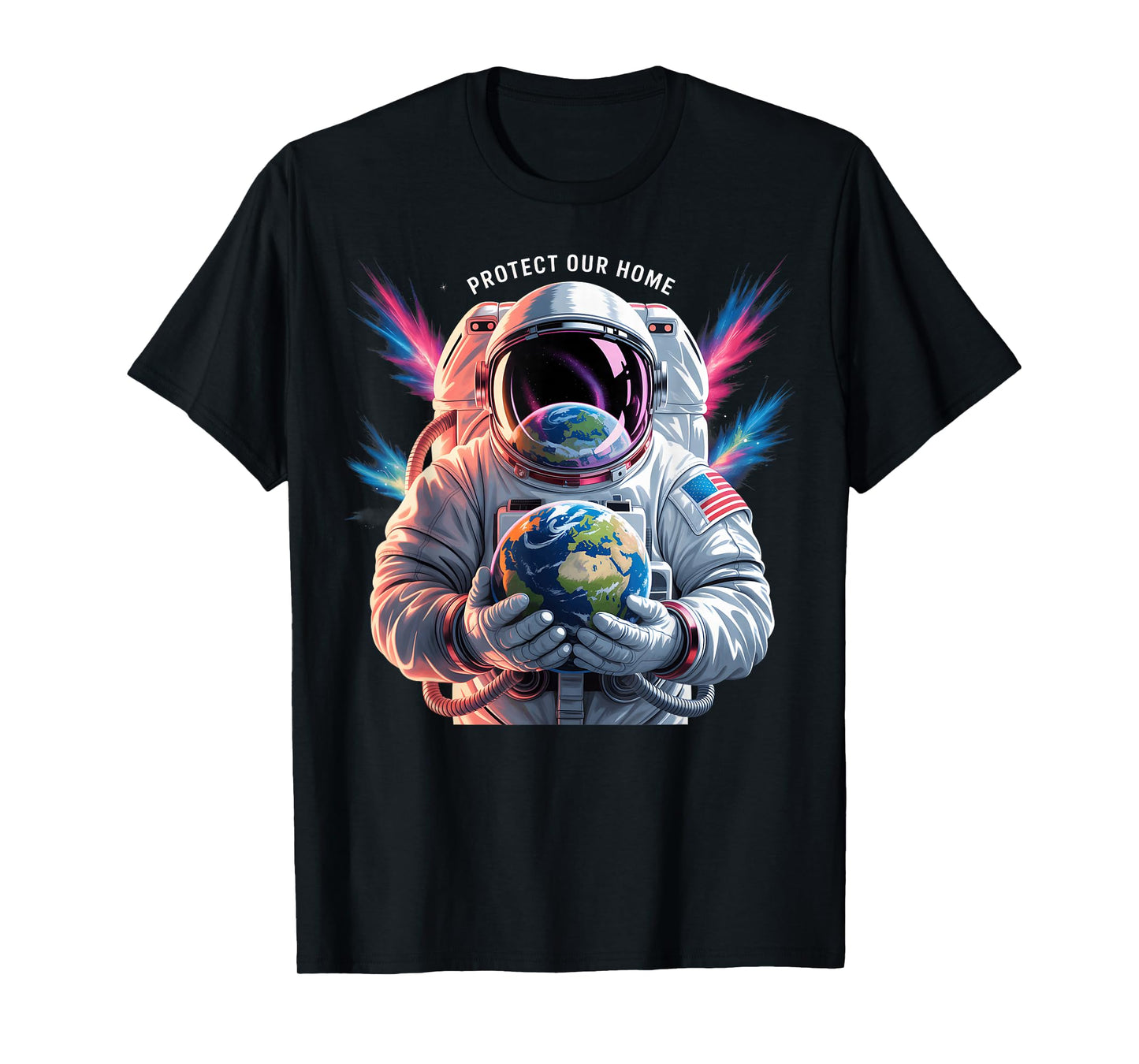 Protect Our Home Astronaut Holding Earth Design T-Shirt
