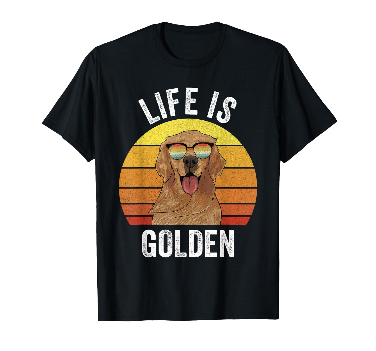 Retro Life is Golden Shirt Golden Retriever Gifts Funny Dog T-Shirt