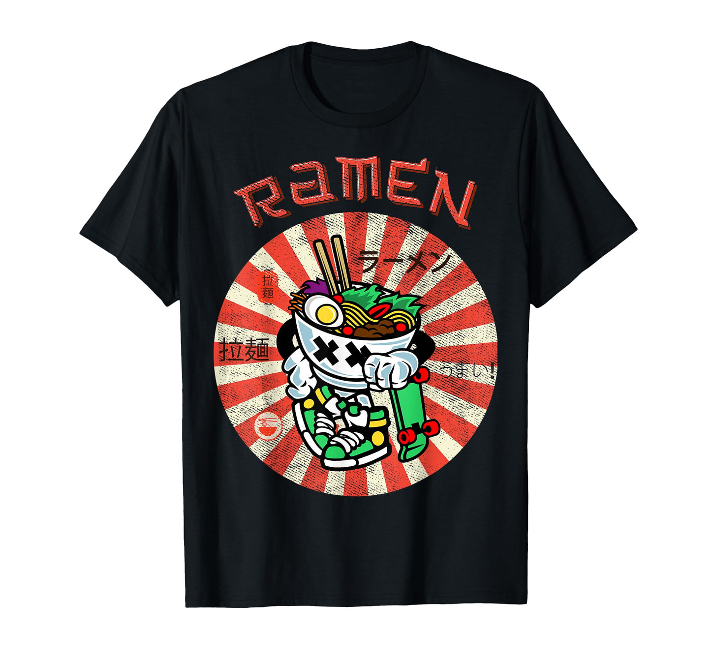 Cute Ramen Skater Tee Kawaii Anime Skateboard Lover Teens T-Shirt