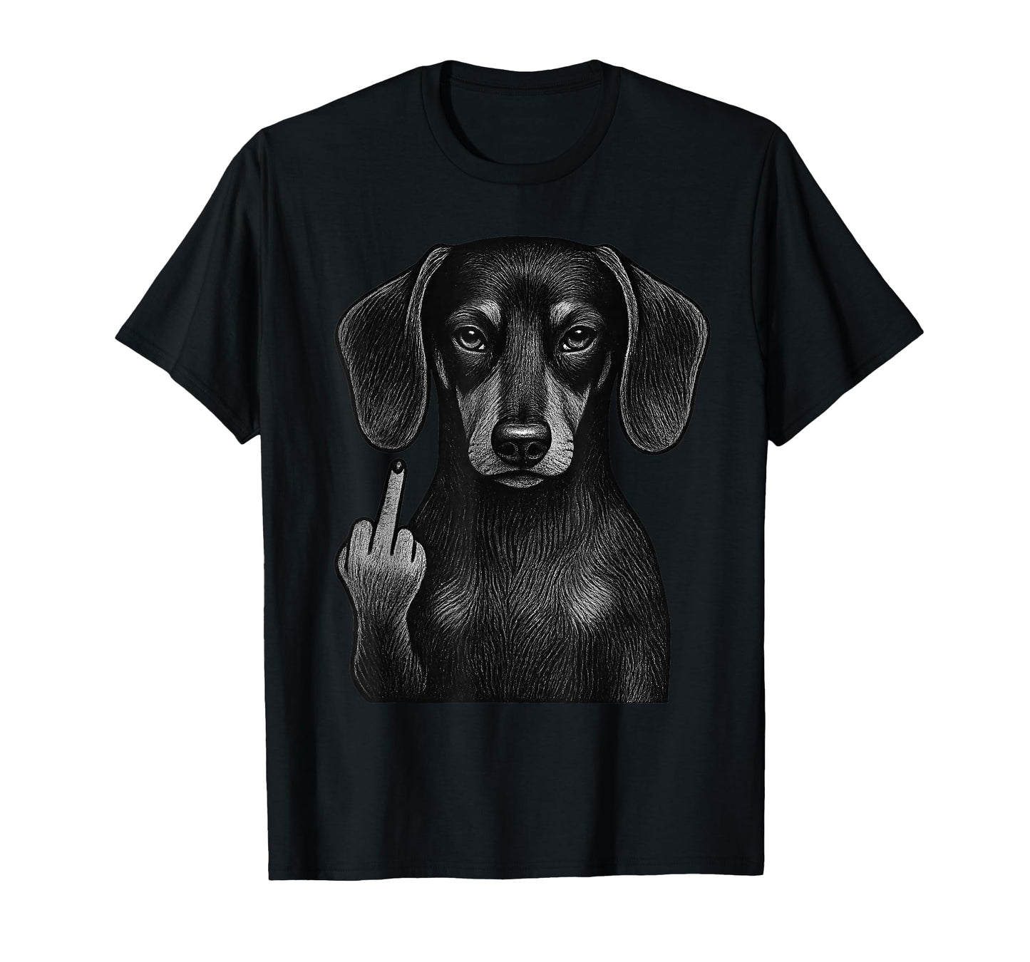 Dachshund Middle Finger Sarcastic Dog Lover T-Shirt