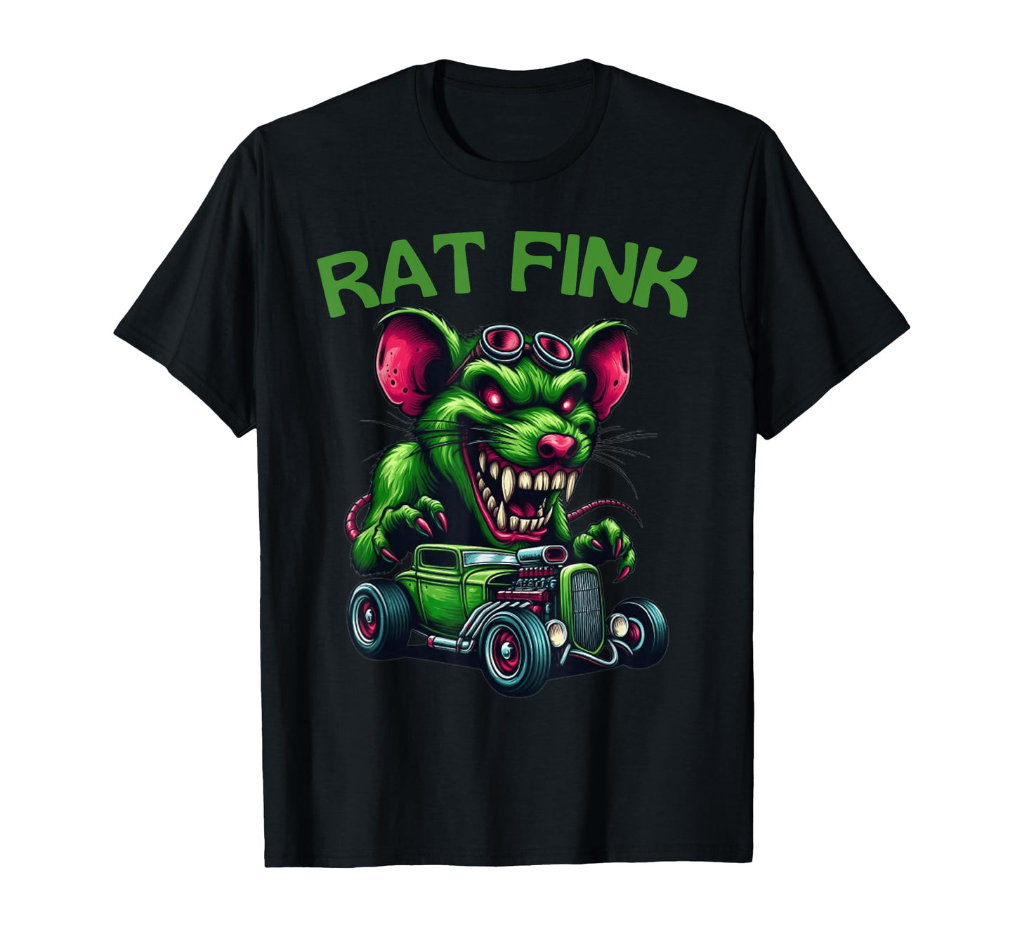 Rat Fink Funny RatFink Cartoon Hot Rod, Cool Spooky Rat T-Shirt