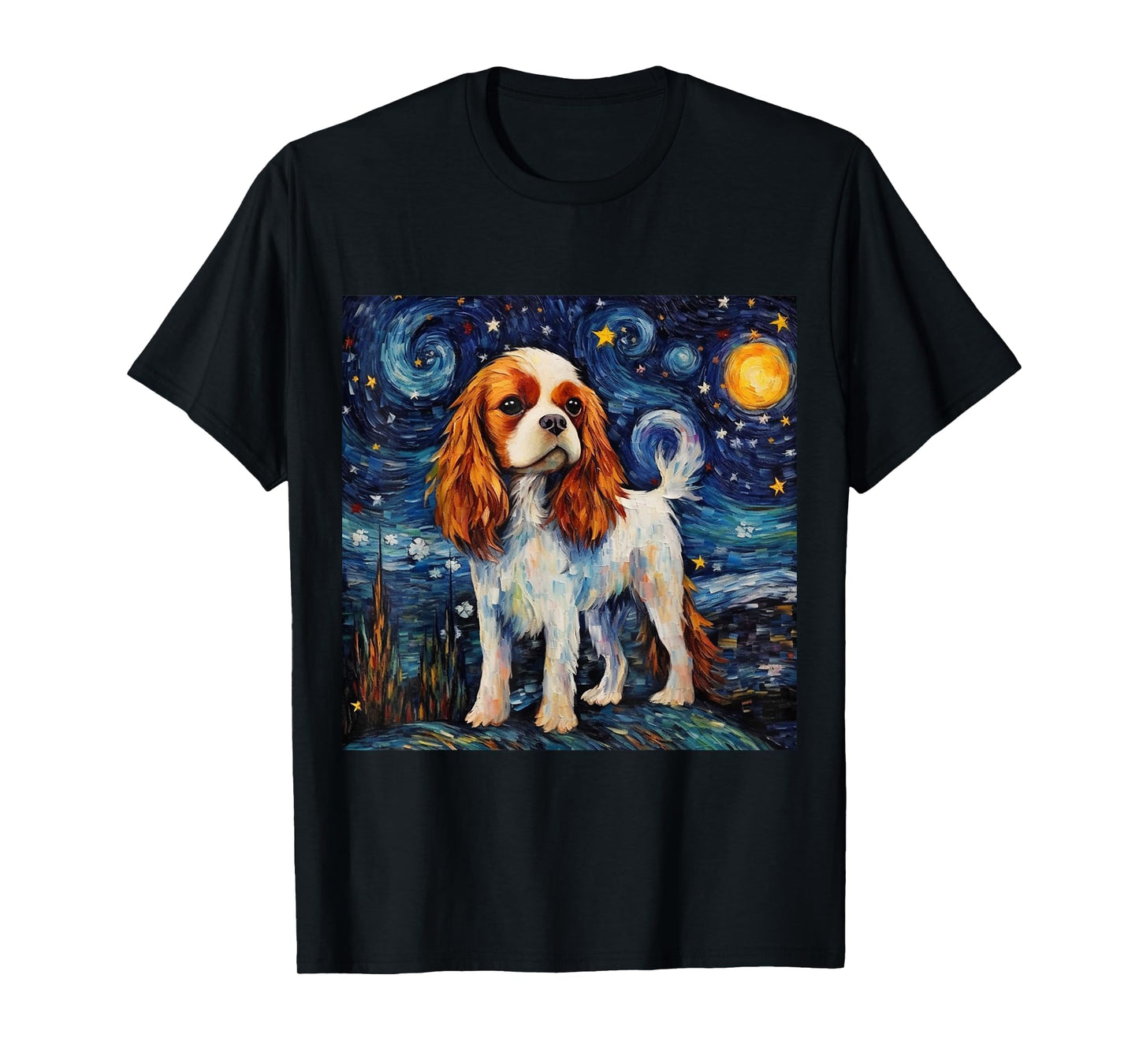Cavalier King Charles Spaniel Starry Night T-Shirt